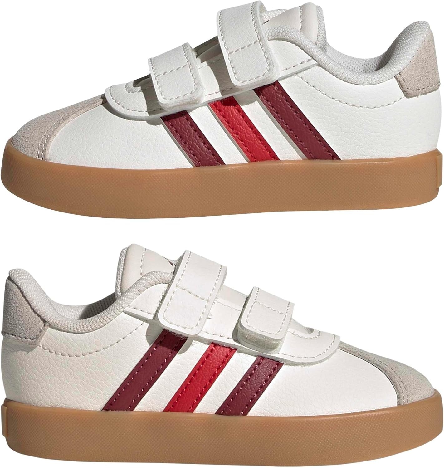 image:imageadidas Kids VL Court 30 SneakersWhiteCollegiate BurgundyWonder Alumina