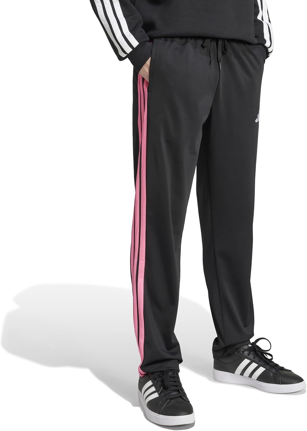 image:imageadidas Mens 3Stripes Tricot Open Hem Track PantsBlackLucid Pink