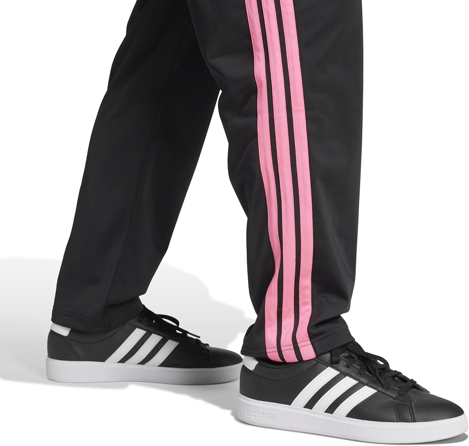image:imageadidas Mens 3Stripes Tricot Open Hem Track PantsBlackLucid Pink
