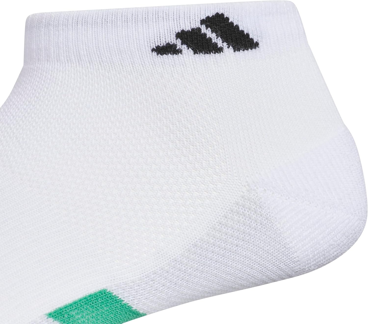 image:imageadidas Mens All Day Training Low Cut Ankle Socks 3 Pairs Lightweight PerformanceWhiteSemi Court GreenDark Blue