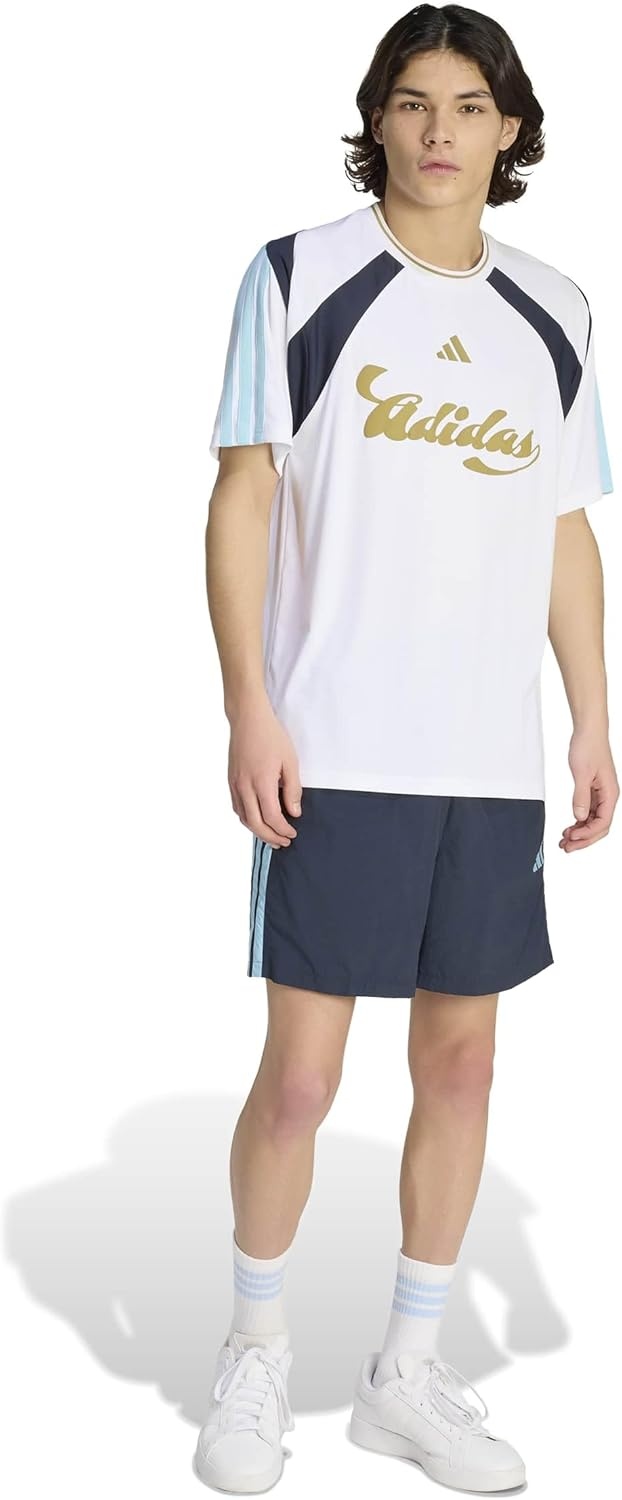 image:imageadidas Mens Argentina World Cup 2026 ApparelWhiteNight NavyIcey BlueHazy Beige