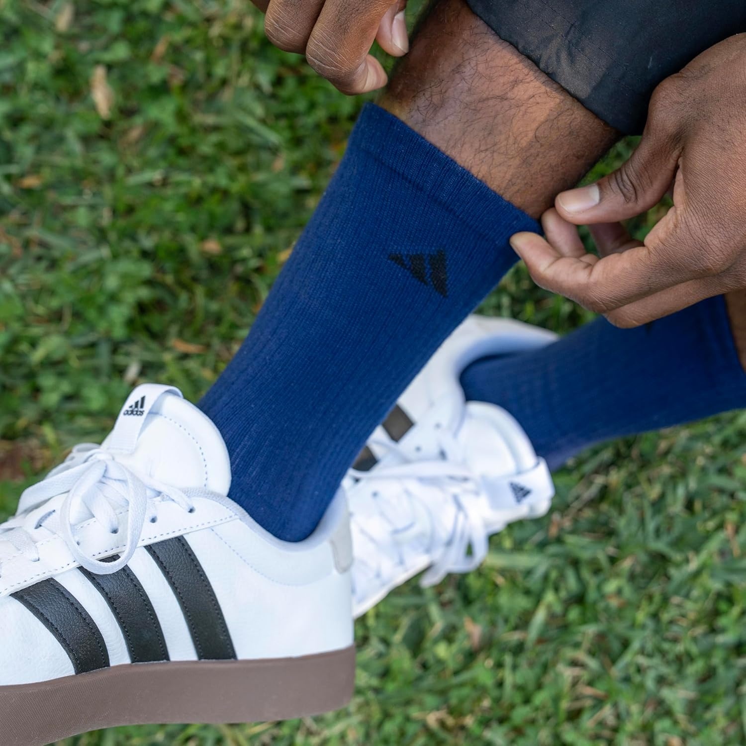image:imageadidas Mens Athletic Cushioned Crew Socks 6 Pairs Durable amp ComfortableWarm Sandstone BeigeWonder WhiteWonder Alumina GreyMixed2