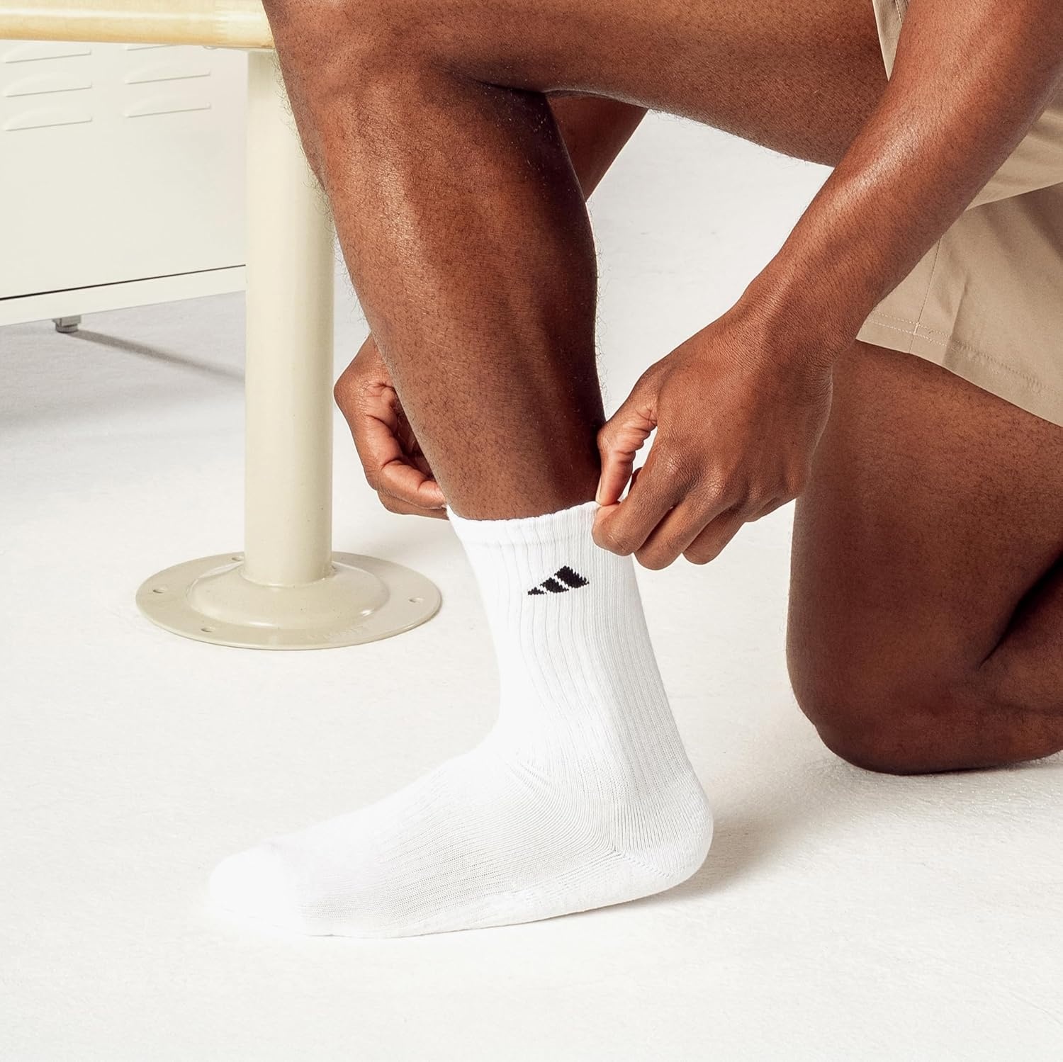 image:imageadidas Mens Athletic Cushioned Crew Socks 6 Pairs Durable amp ComfortableWhiteBlack