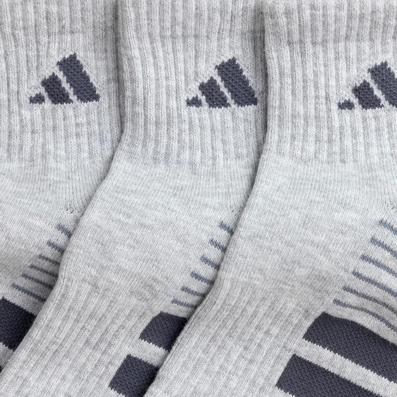 image:imageadidas Mens Cushioned Quarter Ankle Socks 3 Pairs Durable amp ComfortableCool Light HeatherOnix GreyGrey4