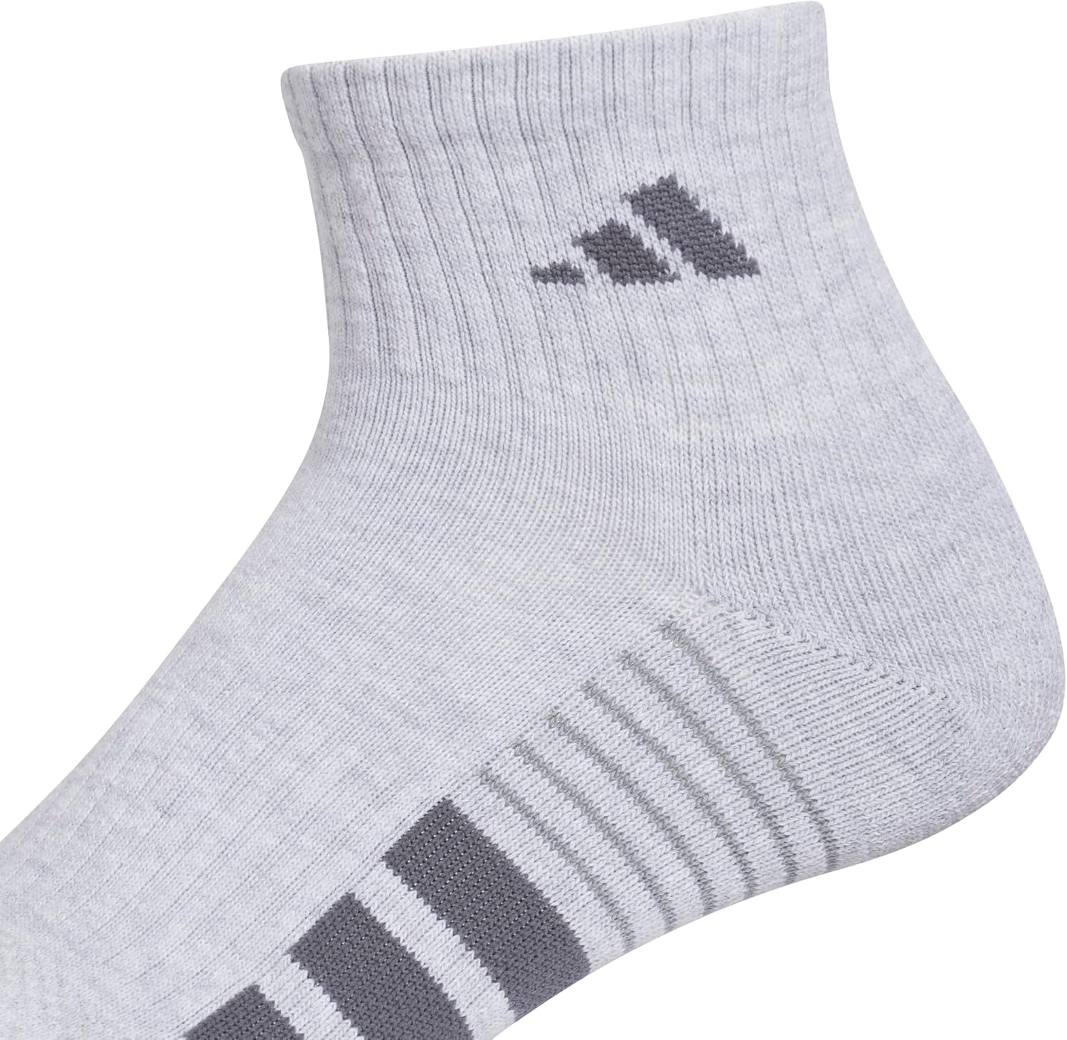 image:imageadidas Mens Cushioned Quarter Ankle Socks 3 Pairs Durable amp ComfortableCool Light HeatherOnix GreyGrey4