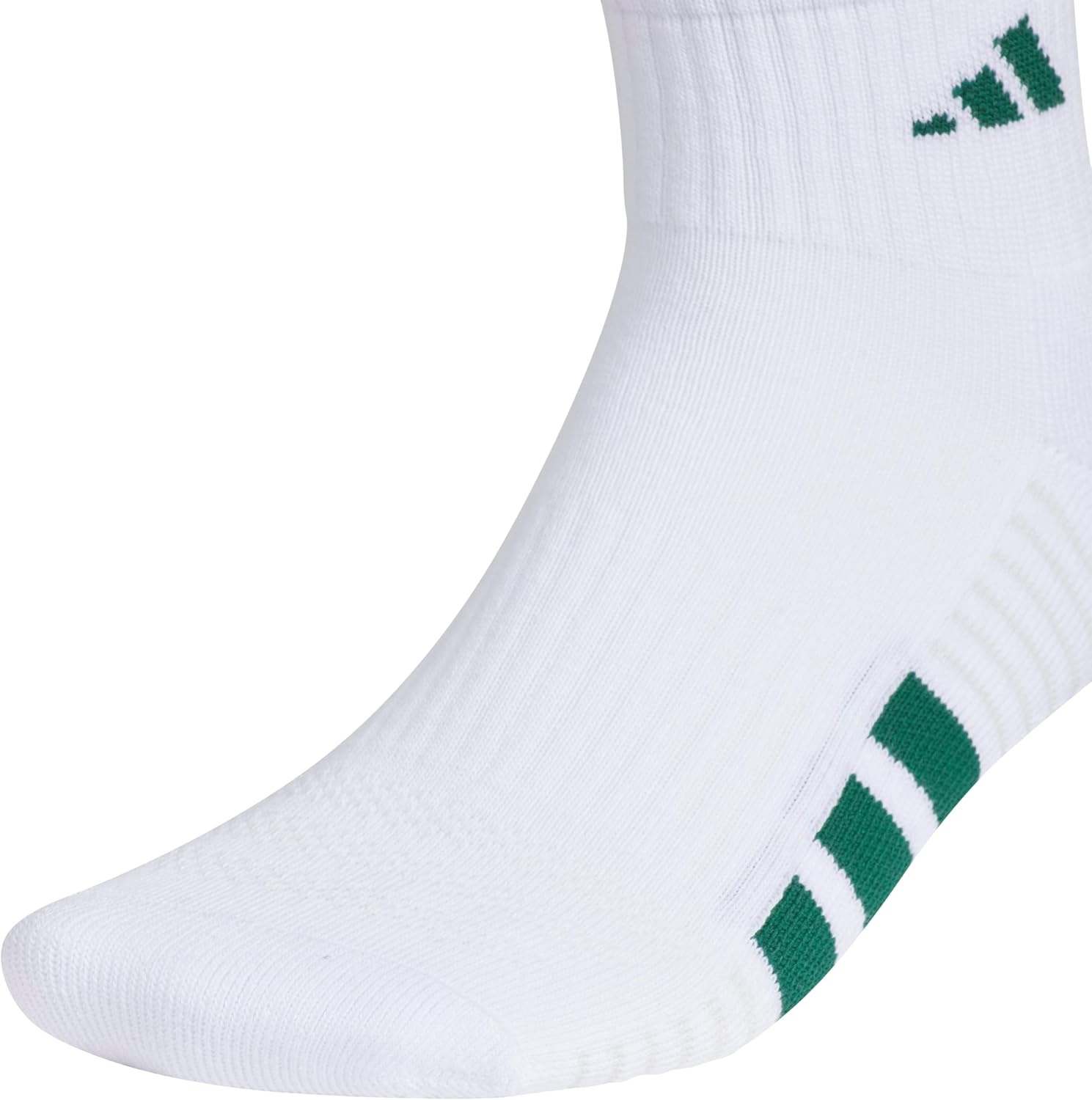 image:imageadidas Mens Cushioned Quarter Ankle Socks 3 Pairs Durable amp ComfortableWhiteCollegiate GreenBlack4