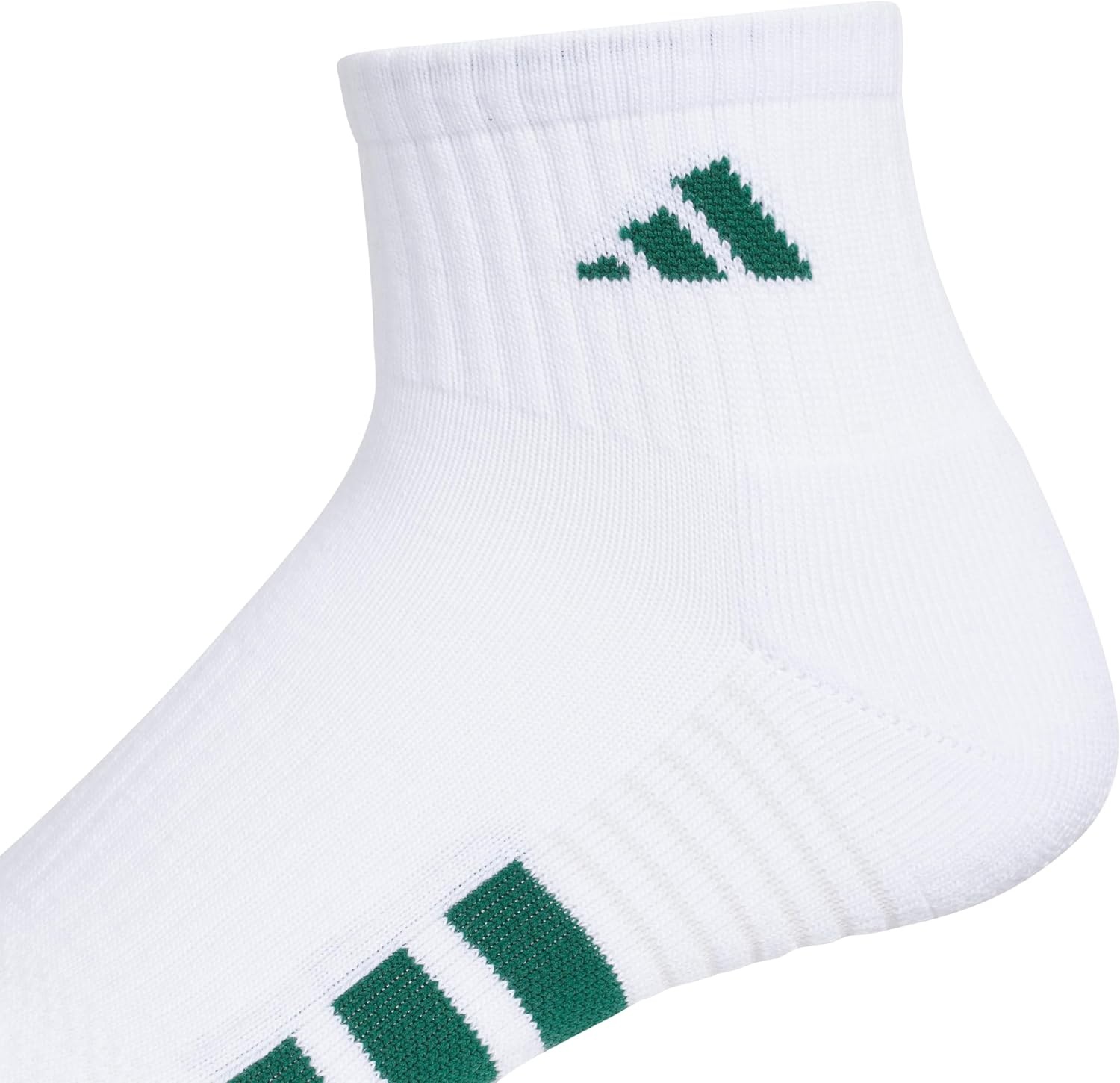image:imageadidas Mens Cushioned Quarter Ankle Socks 3 Pairs Durable amp ComfortableWhiteCollegiate GreenBlack4