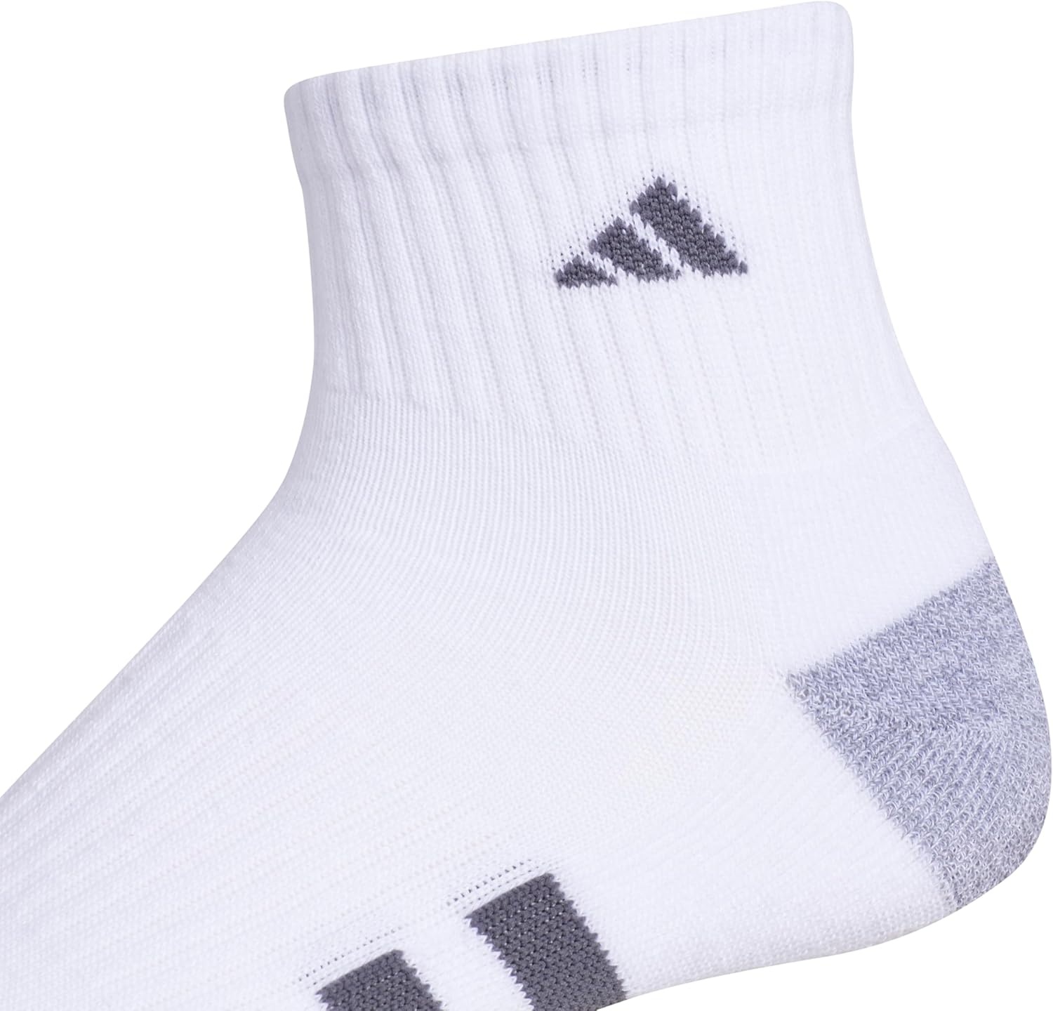 image:imageadidas Mens Cushioned Quarter Ankle Socks 3 Pairs Durable amp ComfortableWhiteGreyOnix Grey3