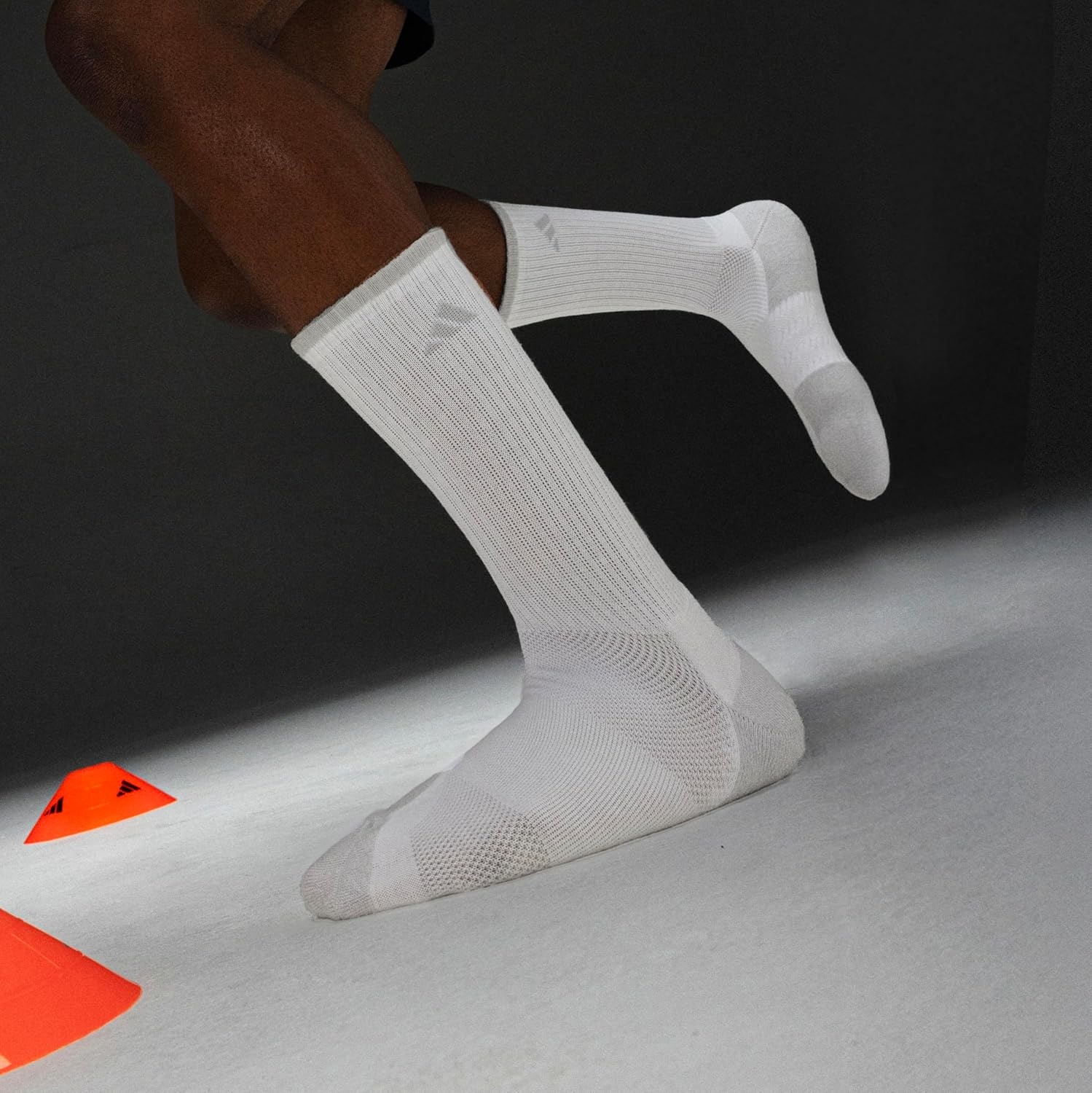 image:imageadidas Mens Cushioned X Socks 3 Pairs Multiple Heights Durable amp ComfortableWhiteClear Onix GreyCrew4