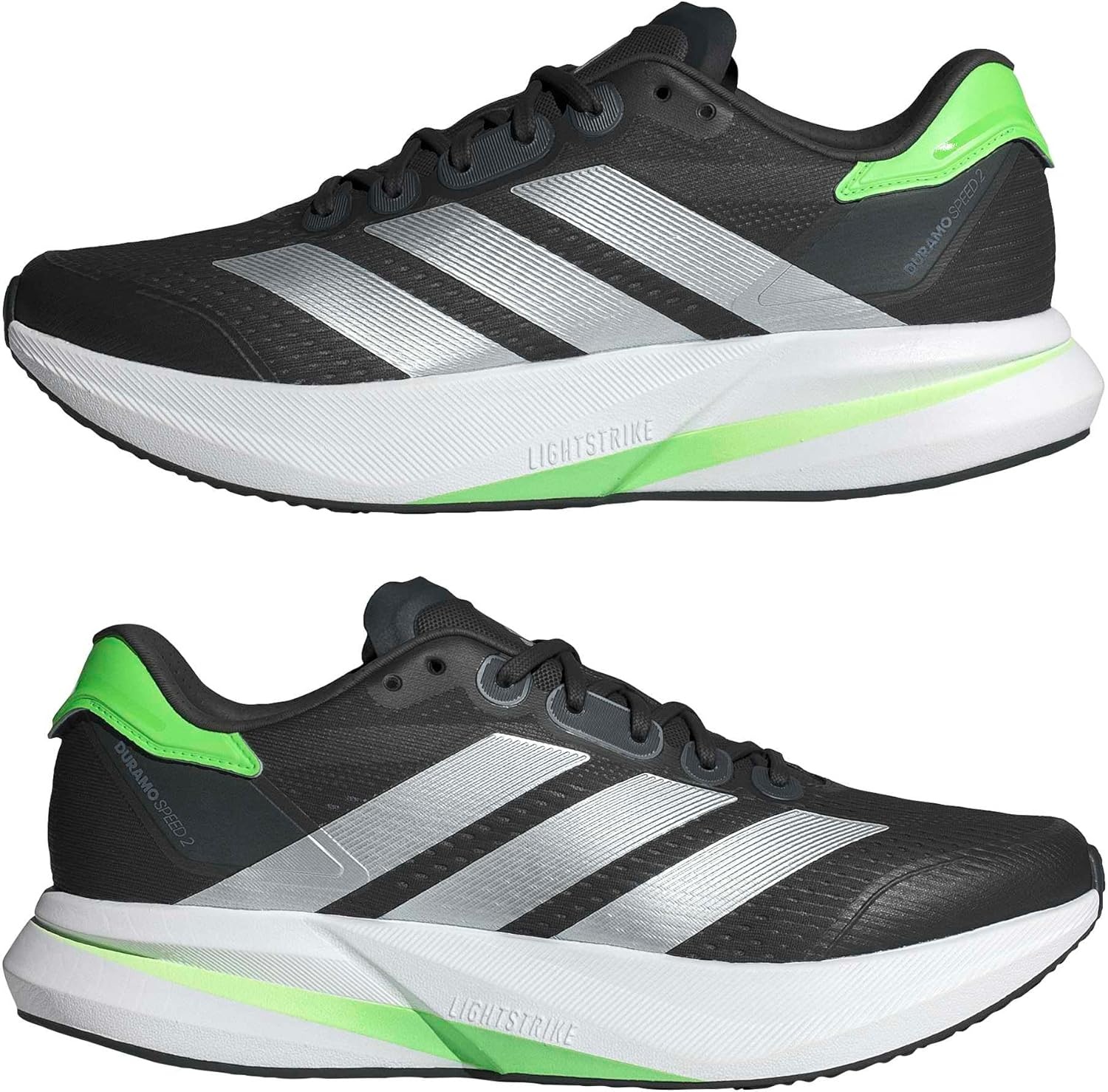 image:imageadidas Mens Duramo Speed 2 Running Sneakers Shoes WhiteCarbonMatte SilverLime Burst