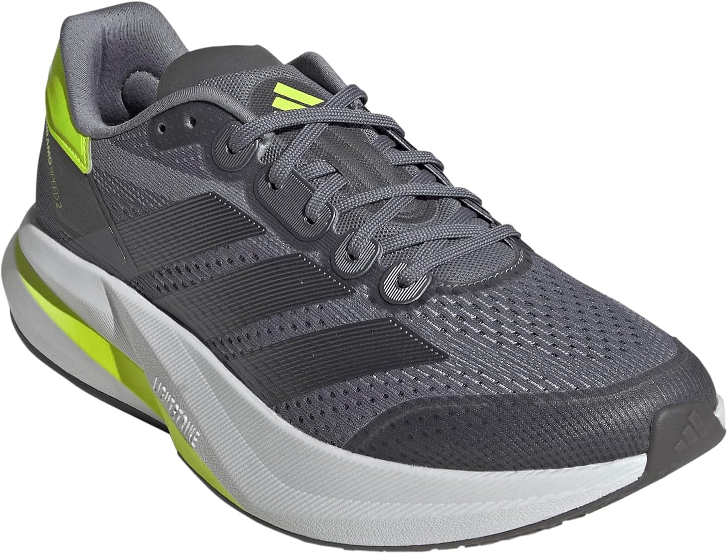 image:imageadidas Mens Duramo Speed 2 Running Sneakers Shoes WhiteGreyIron MetallicLucid Lemon