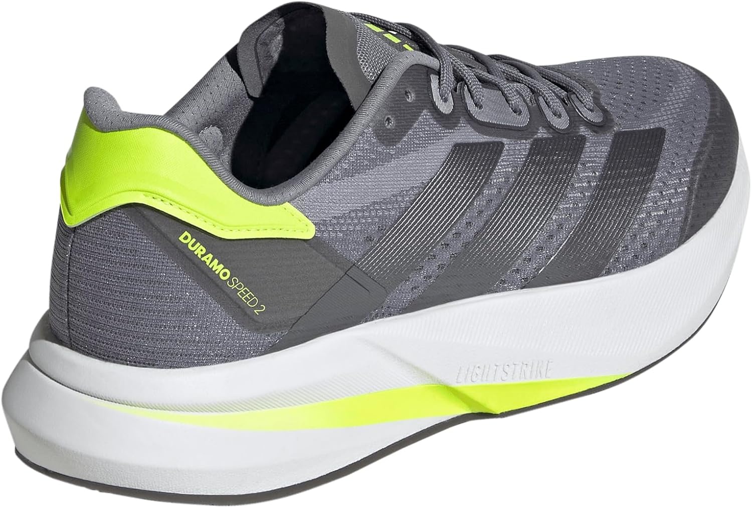 image:imageadidas Mens Duramo Speed 2 Running Sneakers Shoes WhiteGreyIron MetallicLucid Lemon