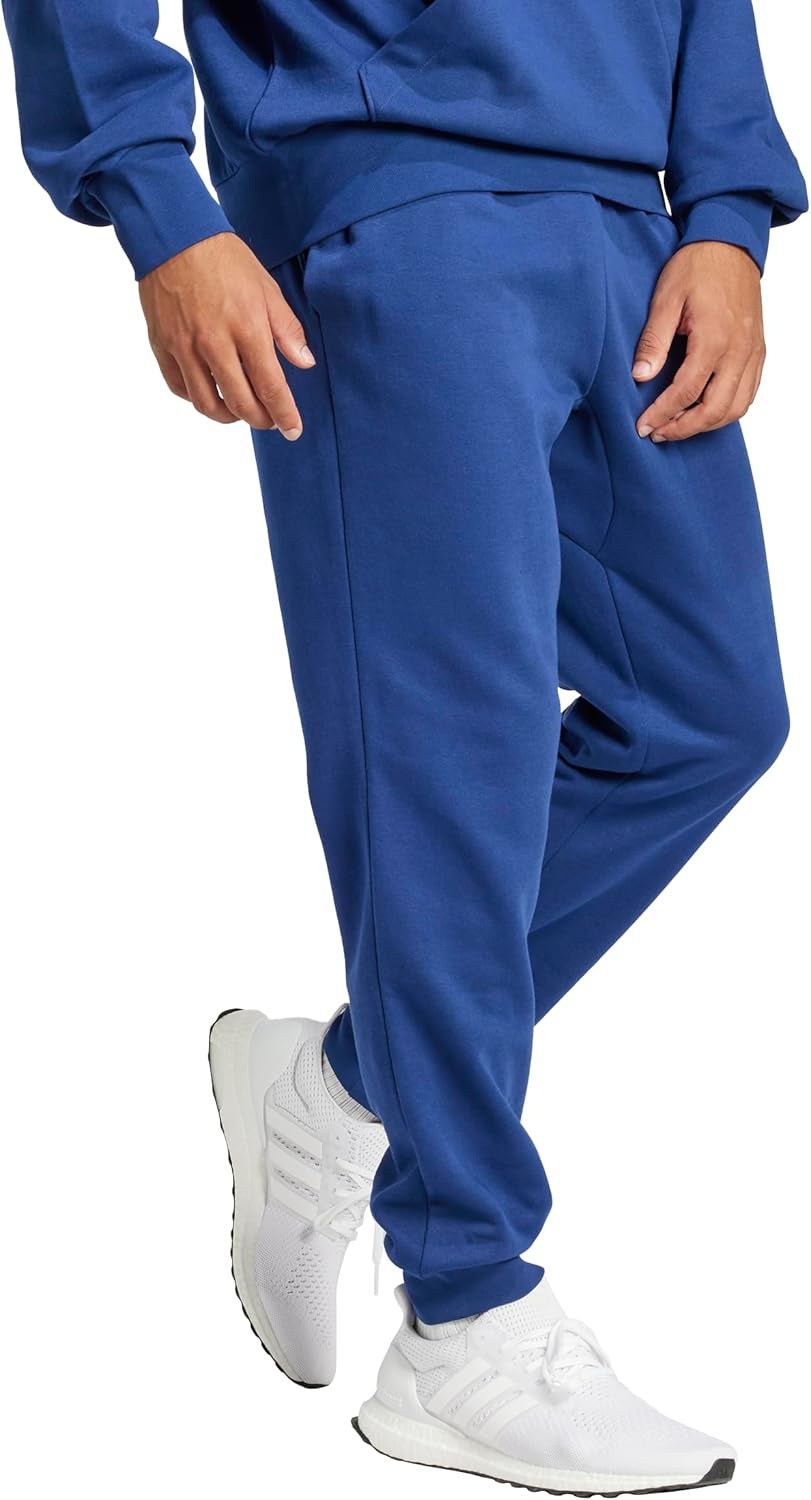 image:imageadidas Mens Essentials FeelCozy Fleece PantsDark BlueWhite