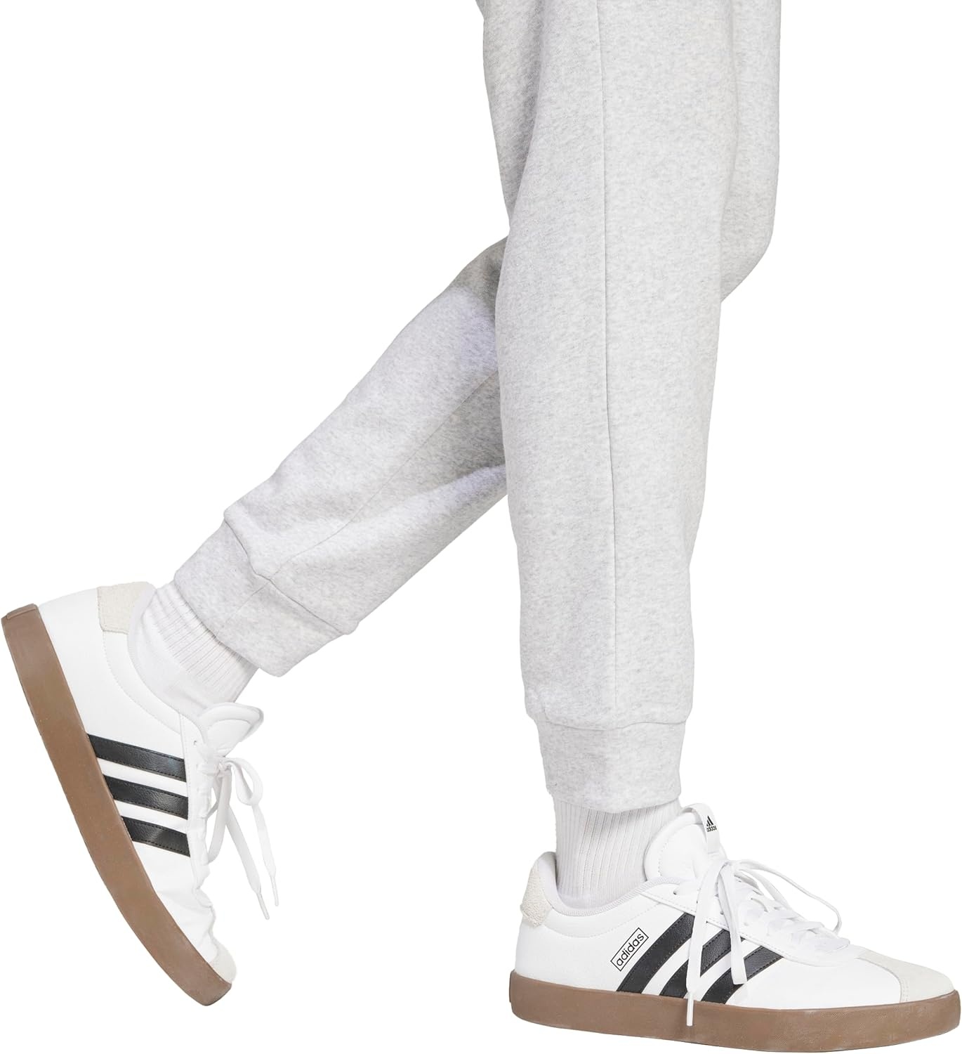 image:imageadidas Mens Essentials FeelCozy Fleece PantsLight Grey HeatherBlack
