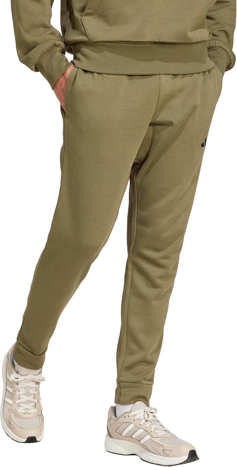 image:imageadidas Mens Essentials FeelCozy Fleece PantsOlive StrataBlack