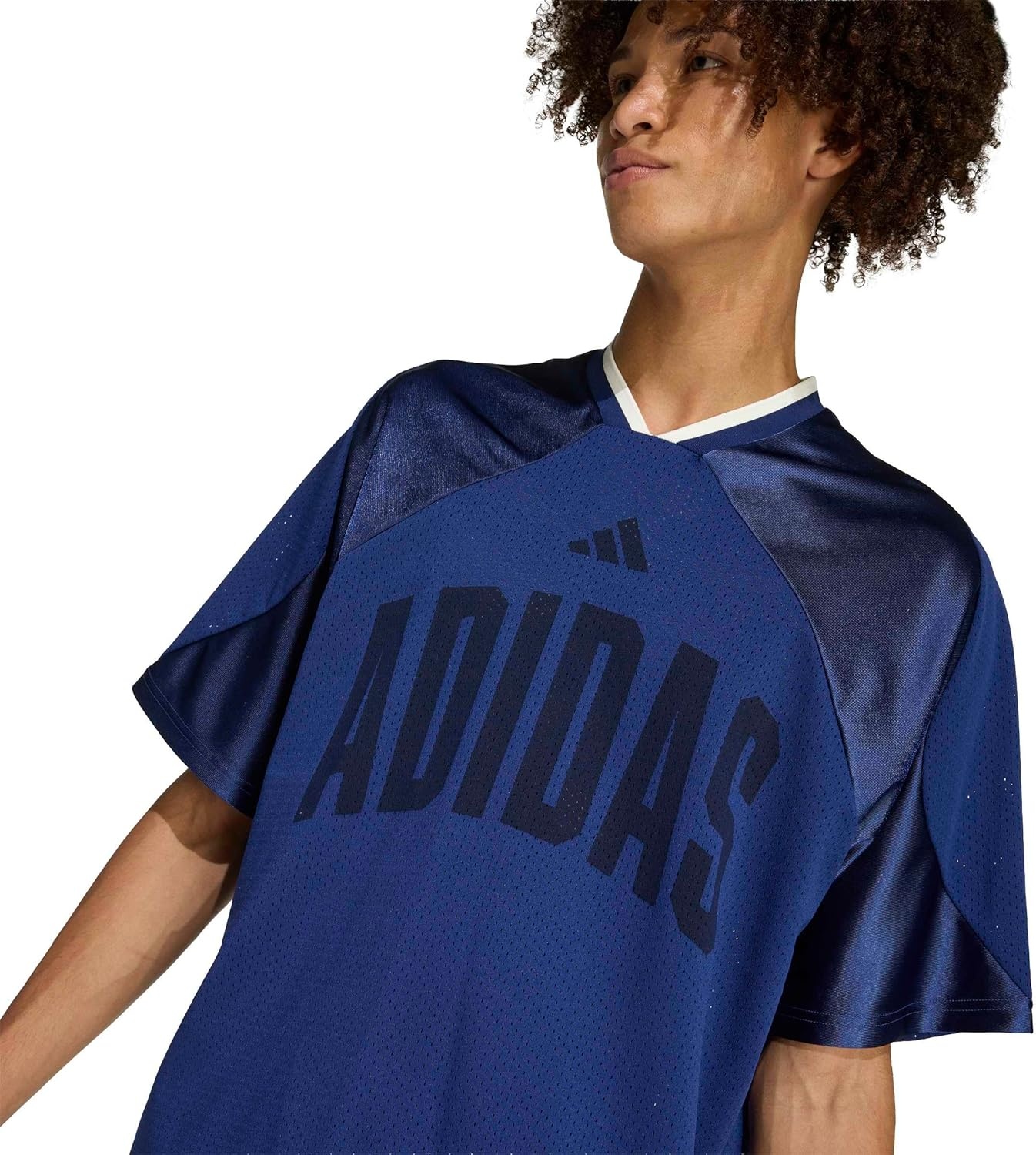 image:imageadidas Mens Stadium Graphic Mesh TShirtDark BlueOff White