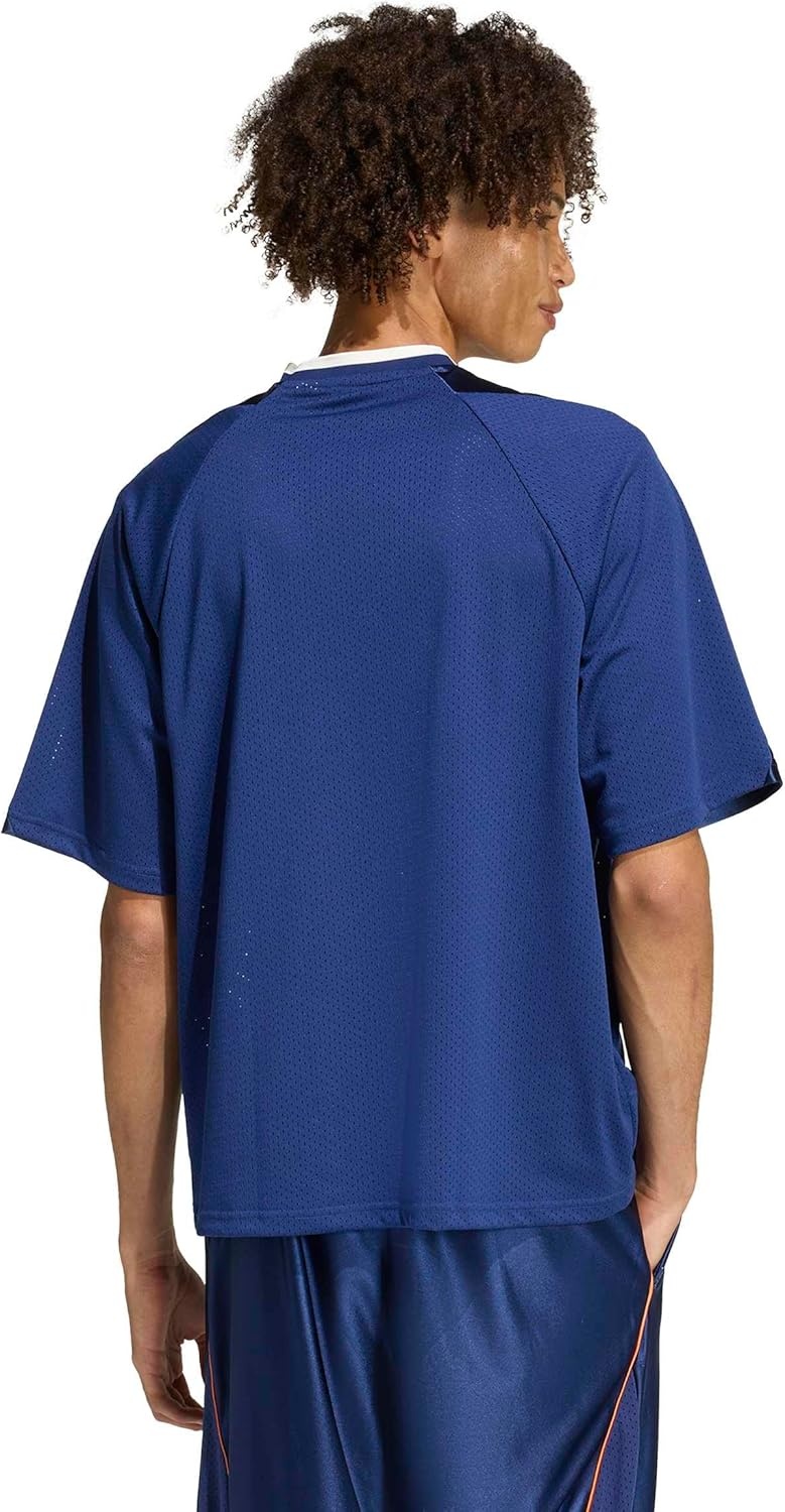 image:imageadidas Mens Stadium Graphic Mesh TShirtDark BlueOff White