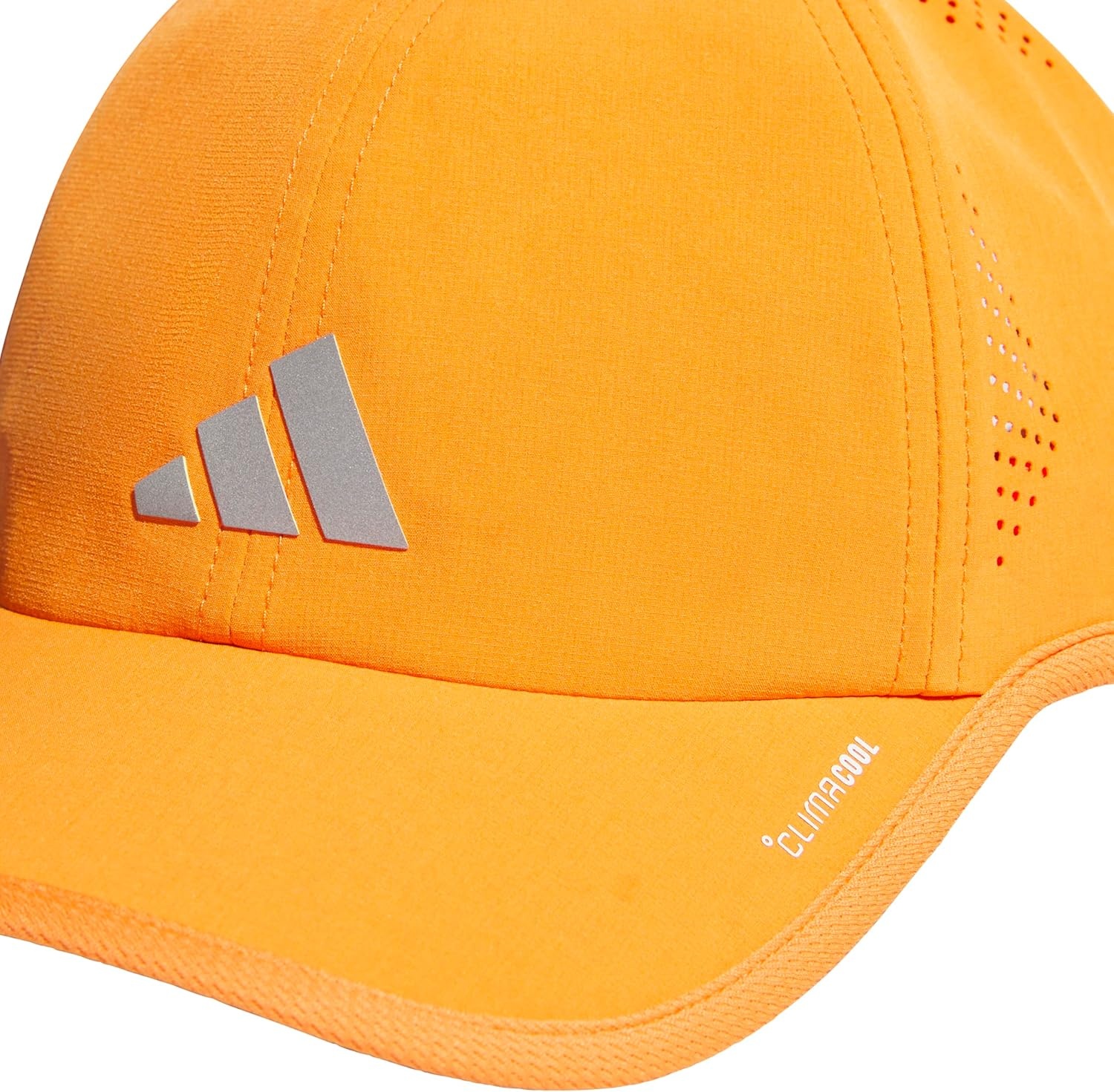 image:imageadidas Mens Superlite Hat Lightweight MoistureWicking Cap for Workout and TrainingPure OrangeSilver MetallicWhite3