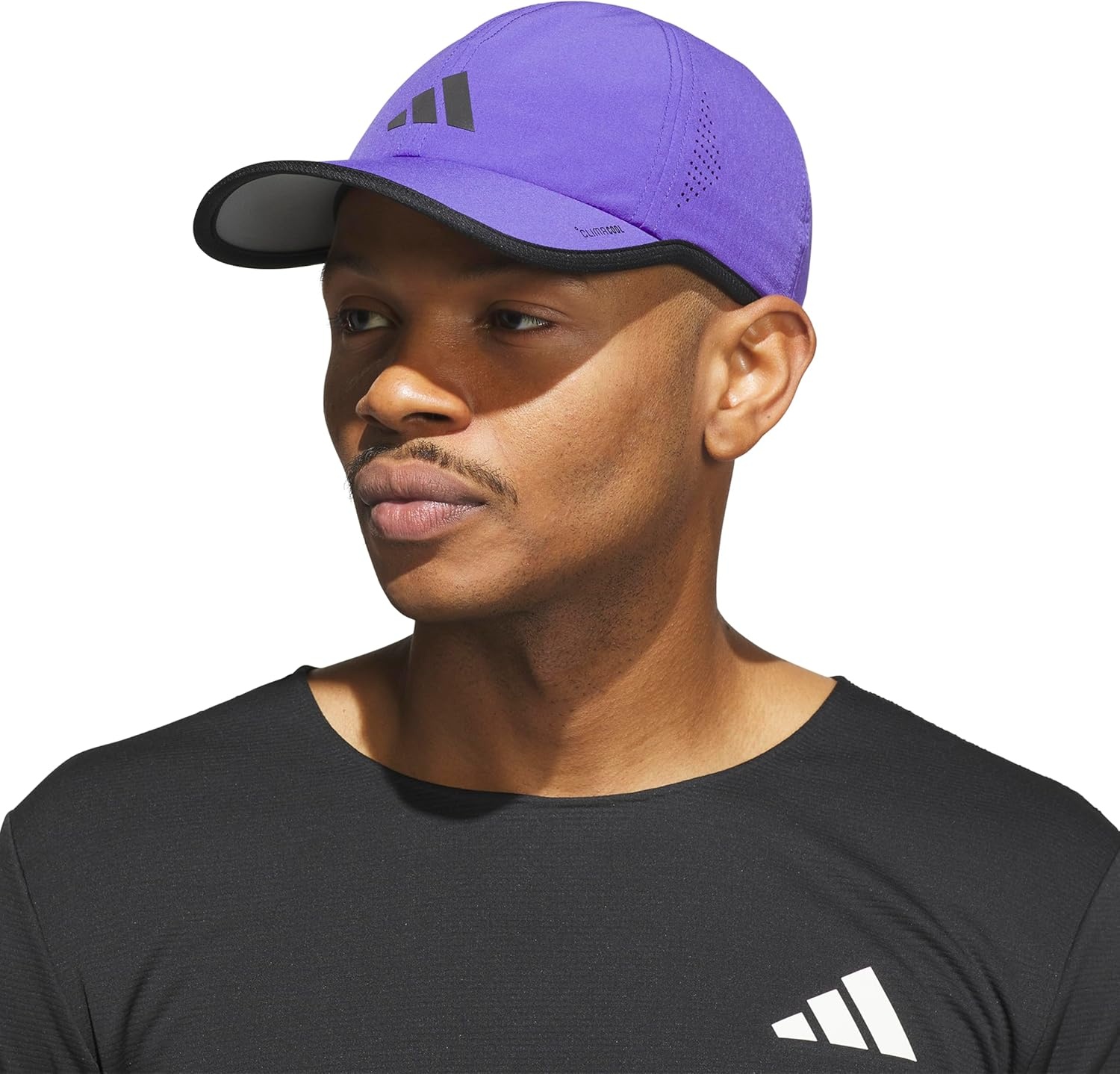 image:imageadidas Mens Superlite Hat Lightweight MoistureWicking Cap for Workout and TrainingPure PurpleBlack3