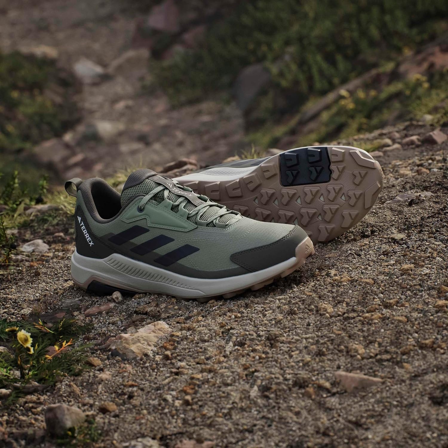 image:imageadidas Mens Terrex Anylander Hiking ShoesTent GreenCarbonOlive Strata