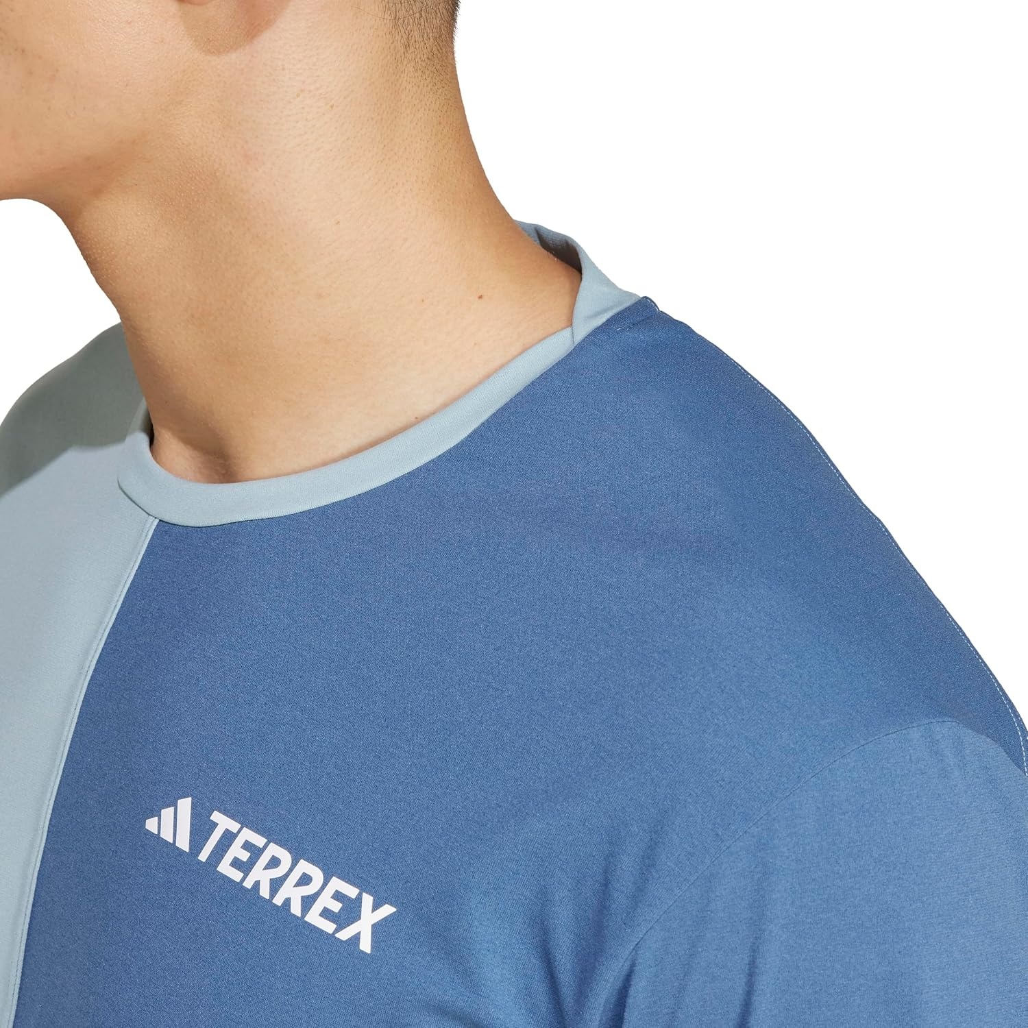 image:imageadidas Mens Terrex Multi Climacool Crew Neck Short Sleeve Athletic Casual Tops Casual BlueMagic Grey