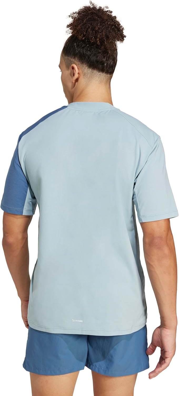 image:imageadidas Mens Terrex Multi Climacool Crew Neck Short Sleeve Athletic Casual Tops Casual BlueMagic Grey
