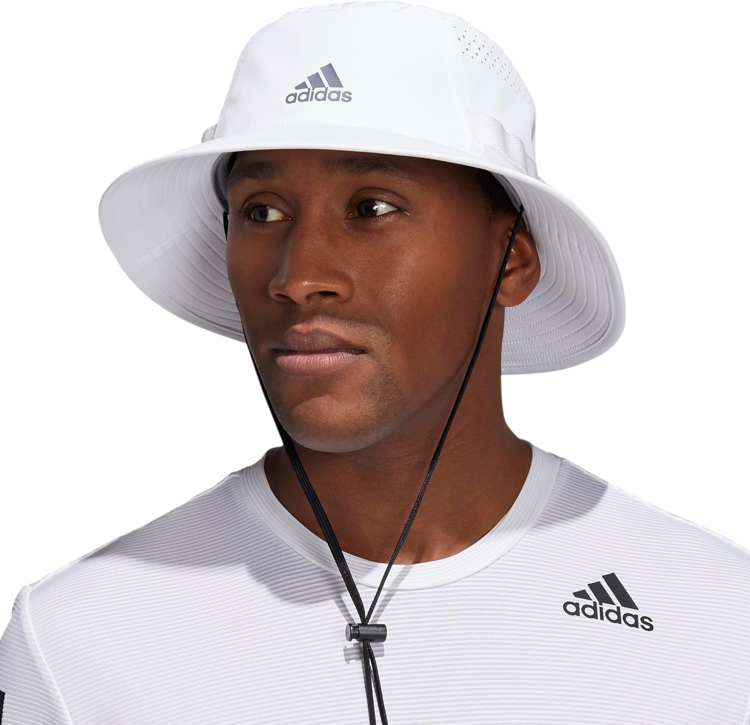 image:imageadidas Mens Victory Bucket Hat Outdoor Sun Boonie for Hiking and FishingWhiteOnix Grey4