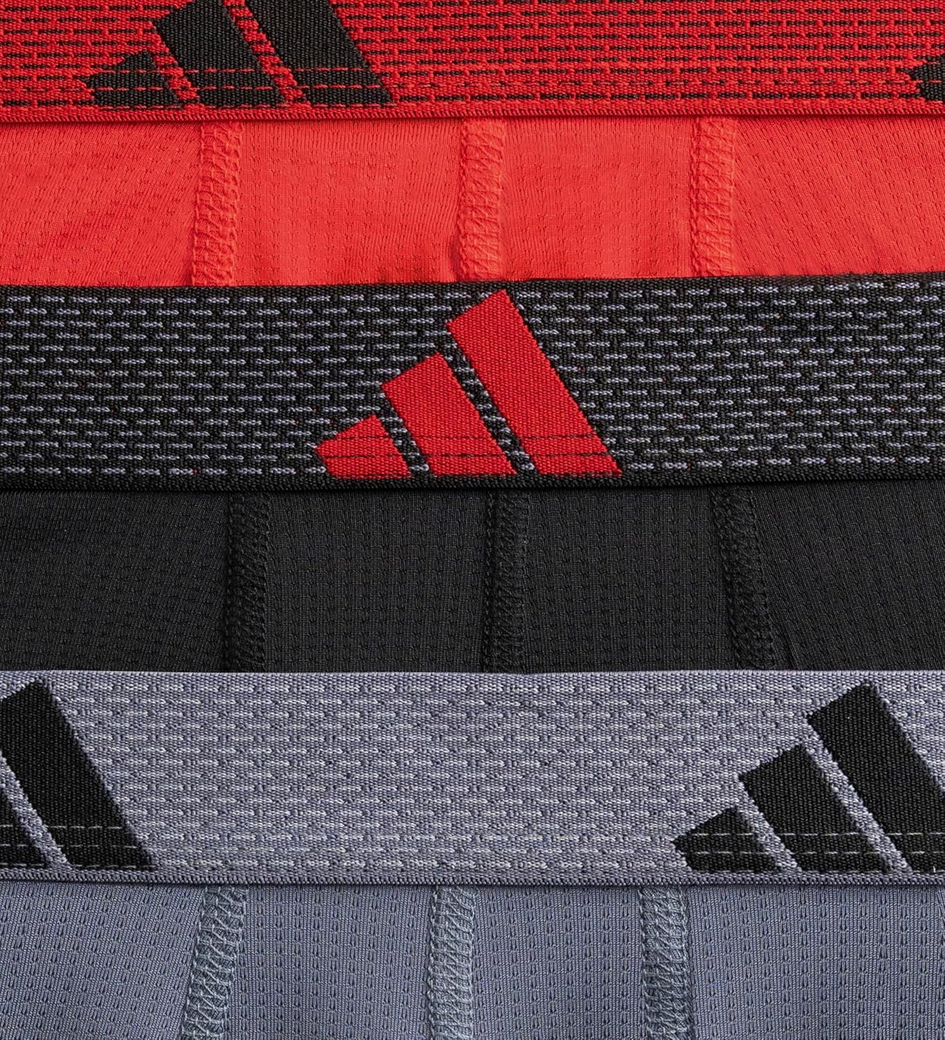 image:imageadidas Performance Mesh Boxer Briefs Underwear 2PackBetter ScarletBlackOnix Grey
