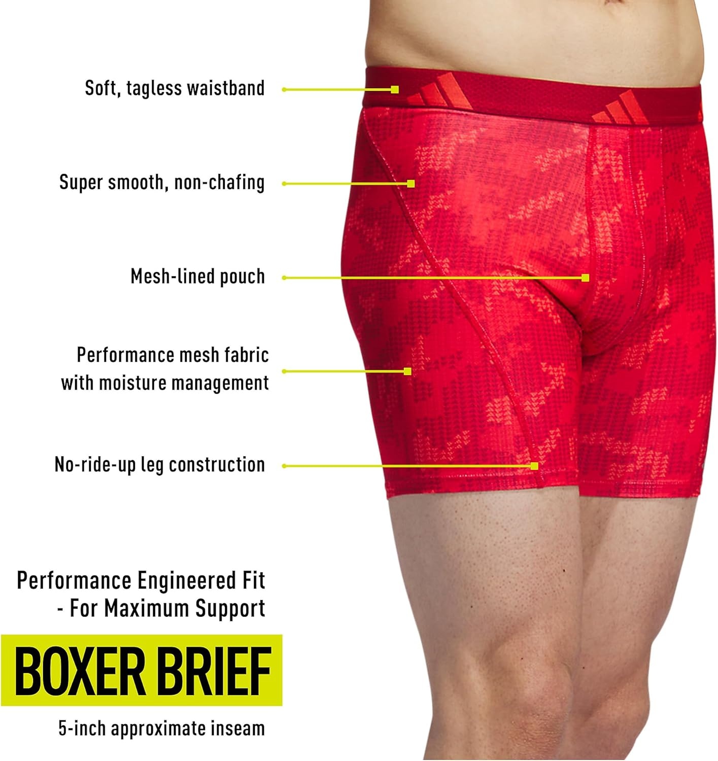 image:imageadidas Performance Mesh Boxer Briefs Underwear 2PackDigi Camo Better Scarletbright RedBetter ScarletBright Red