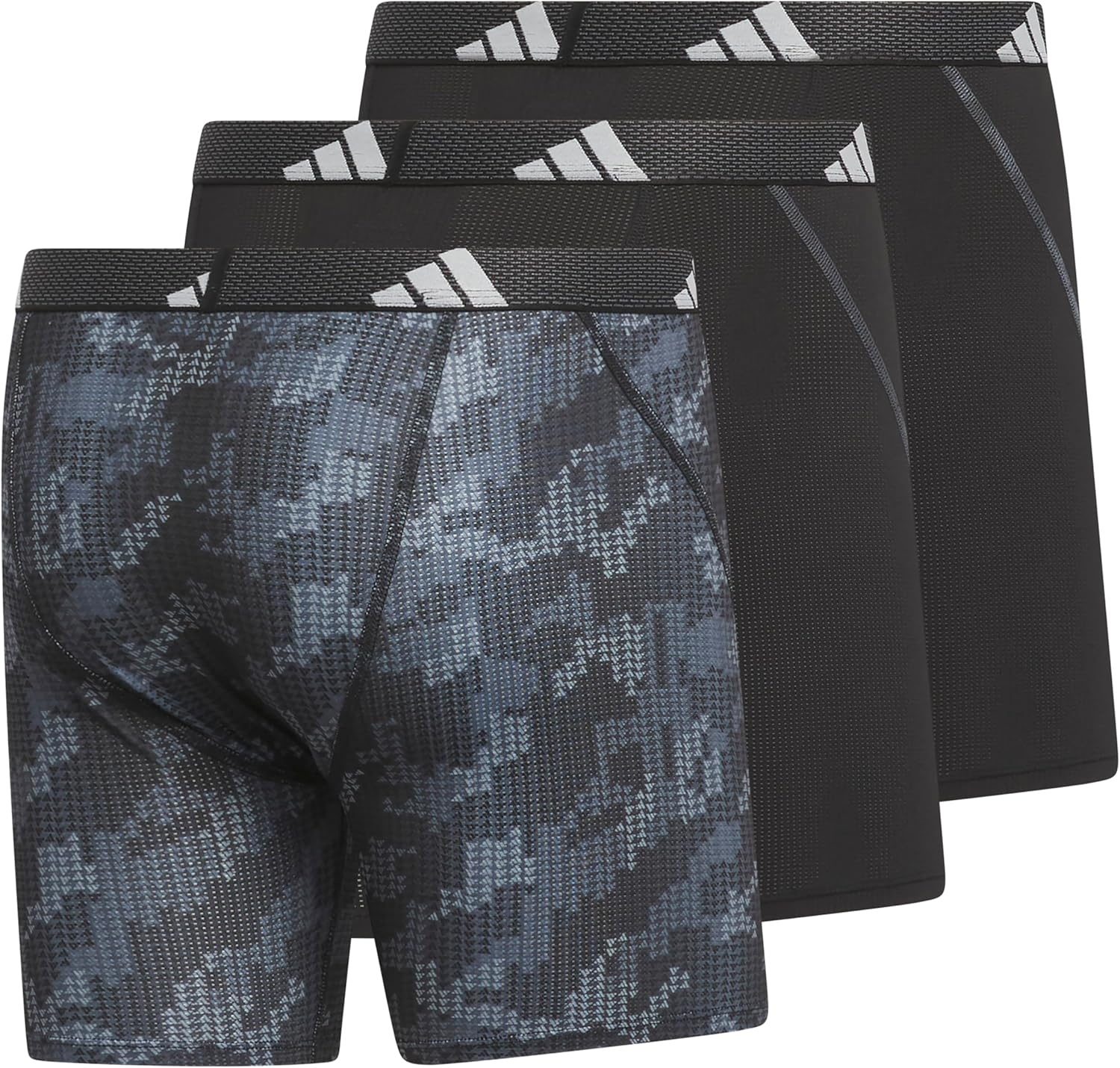 image:imageadidas Performance Mesh Boxer Briefs Underwear 2PackDigi Camo BlackonixBlackClear Grey
