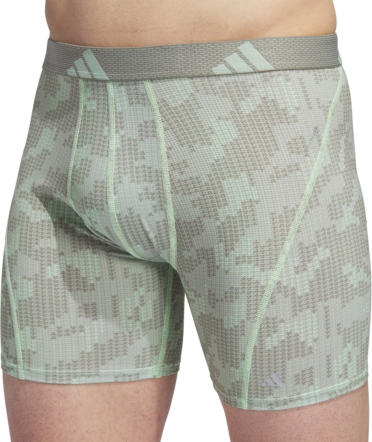 image:imageadidas Performance Mesh Boxer Briefs Underwear 2PackDigi Camo Silver Pebblesemi Green SparkSilver Pebble GreySemi Green Spark