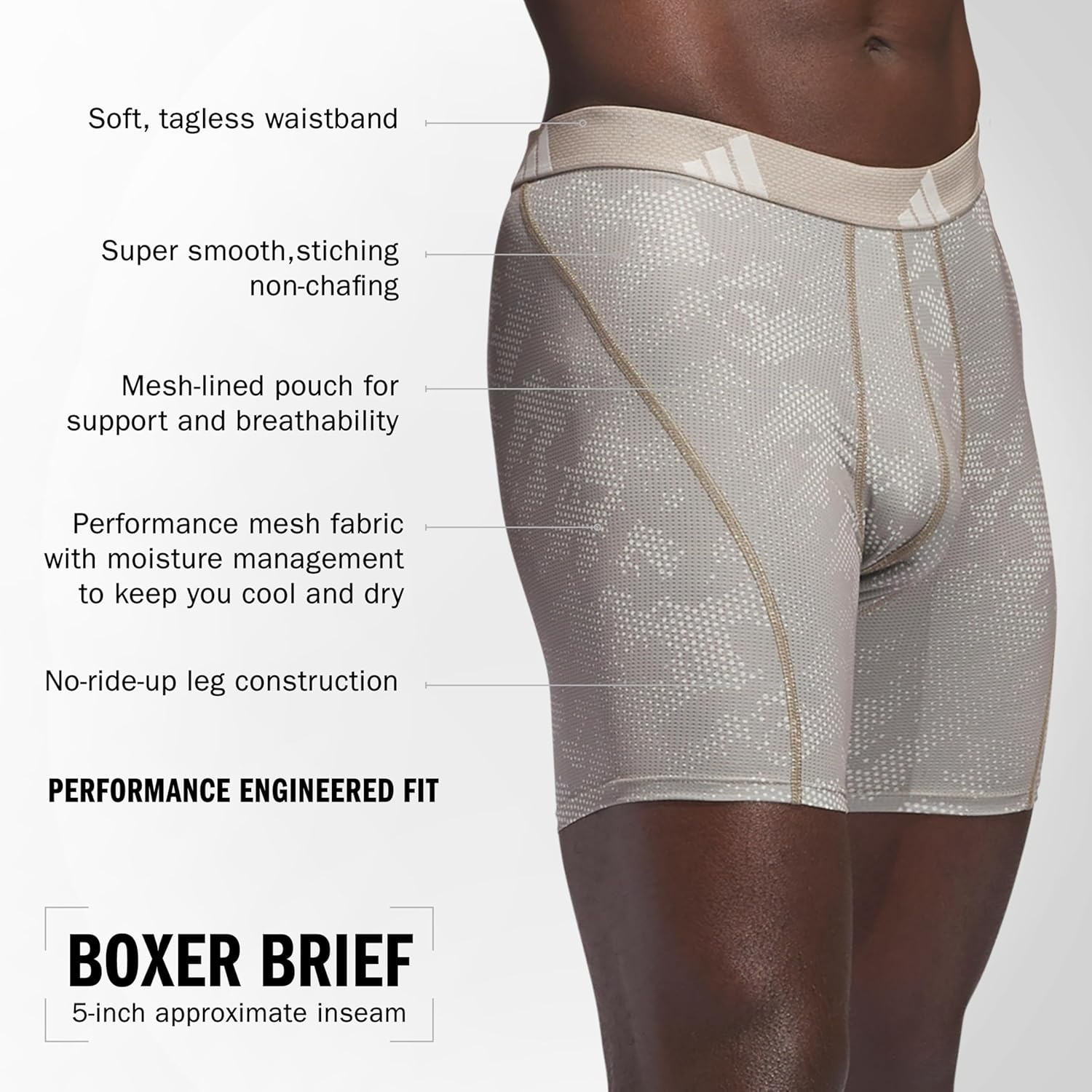 image:imageadidas Performance Mesh Boxer Briefs Underwear 2PackDrift Wonder Aluminaputty BeigeCarbon GreyOnix Grey