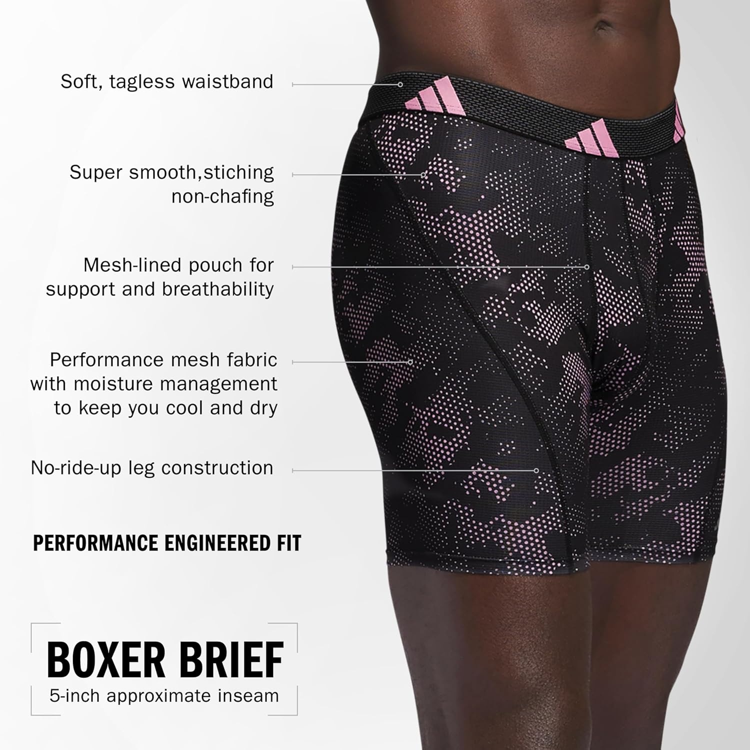 image:imageadidas Performance Mesh Boxer Briefs Underwear 2PackDrifttrue PinkblackTrue PinkBlack