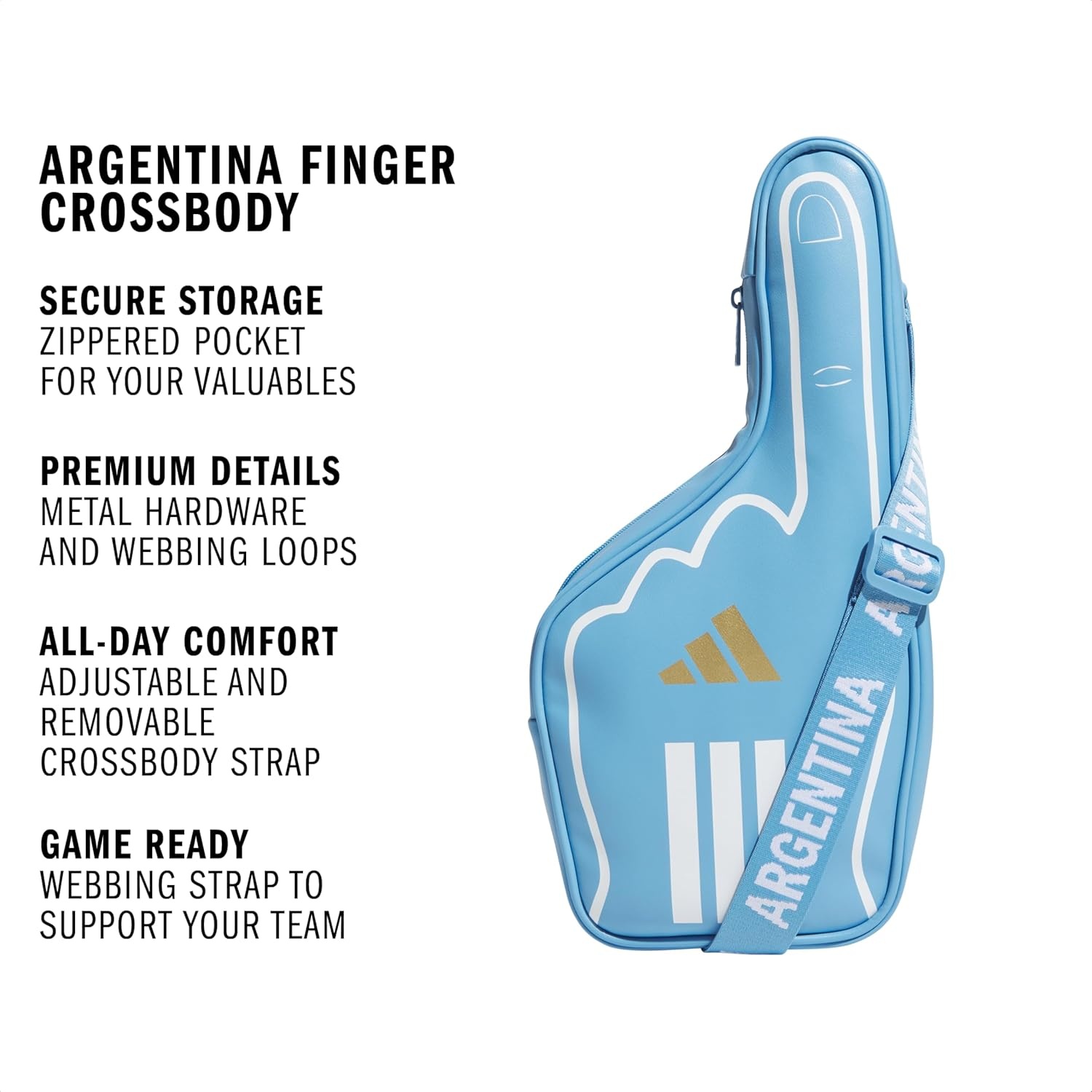 image:imageadidas Soccer Fan Bag Foam Finger Shaped Crossbody 4LArgentina