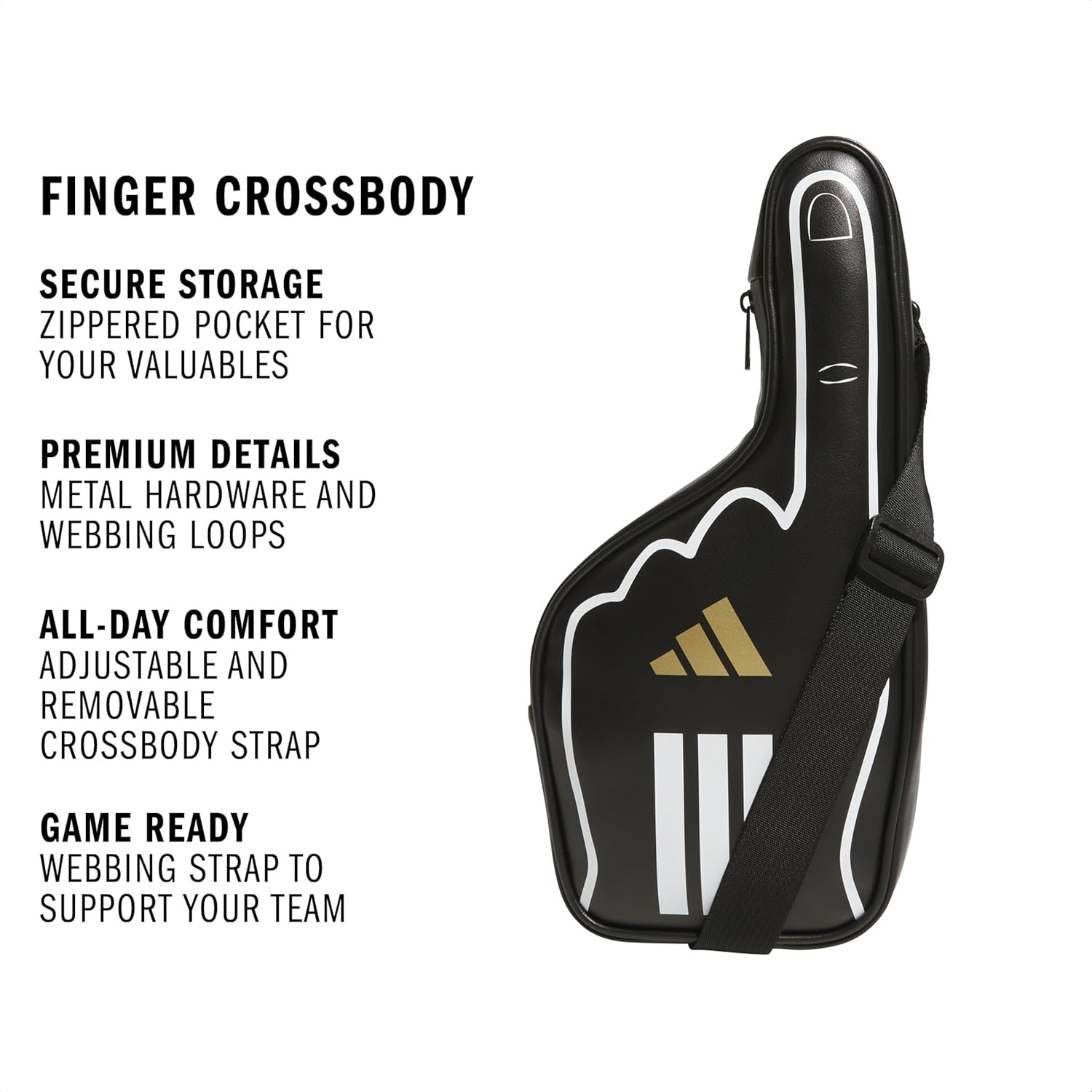 image:imageadidas Soccer Fan Bag Foam Finger Shaped Crossbody 4LFan Gear