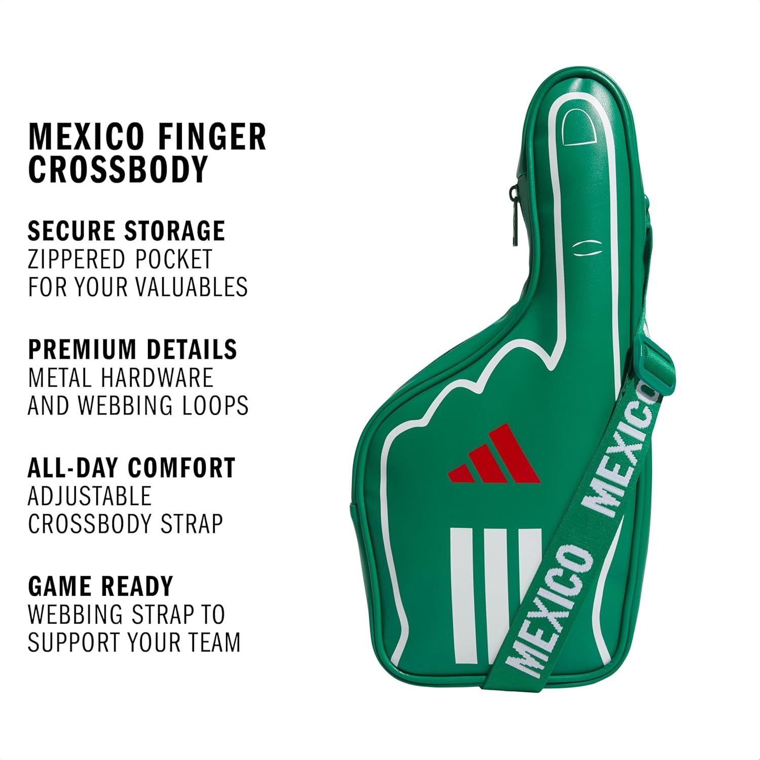 image:imageadidas Soccer Fan Bag Foam Finger Shaped Crossbody 4LMexico