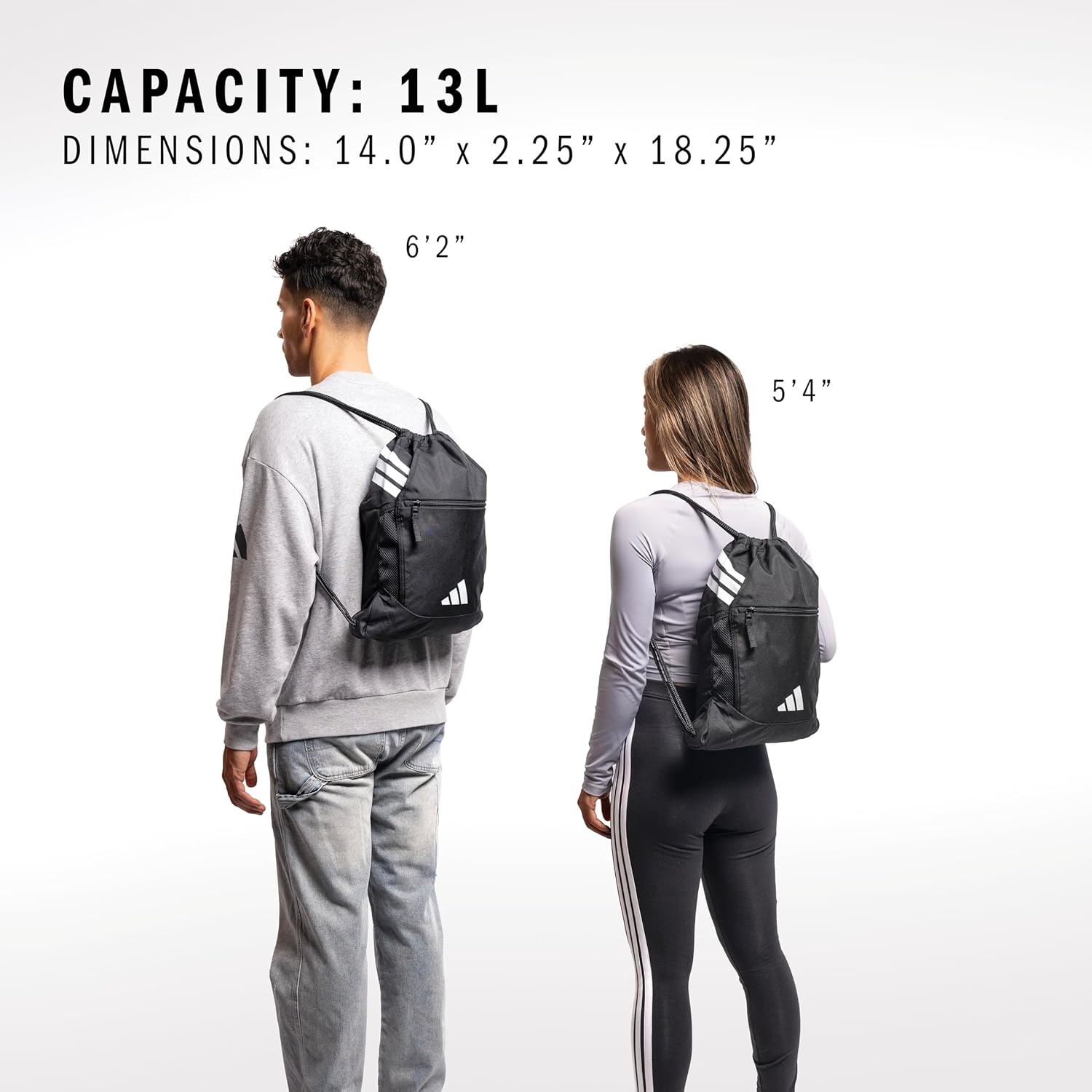 image:imageadidas Stadium Sackpack Drawstring Backpack for Sports Small Gym Bag 13LTeam Navy Blue 2White