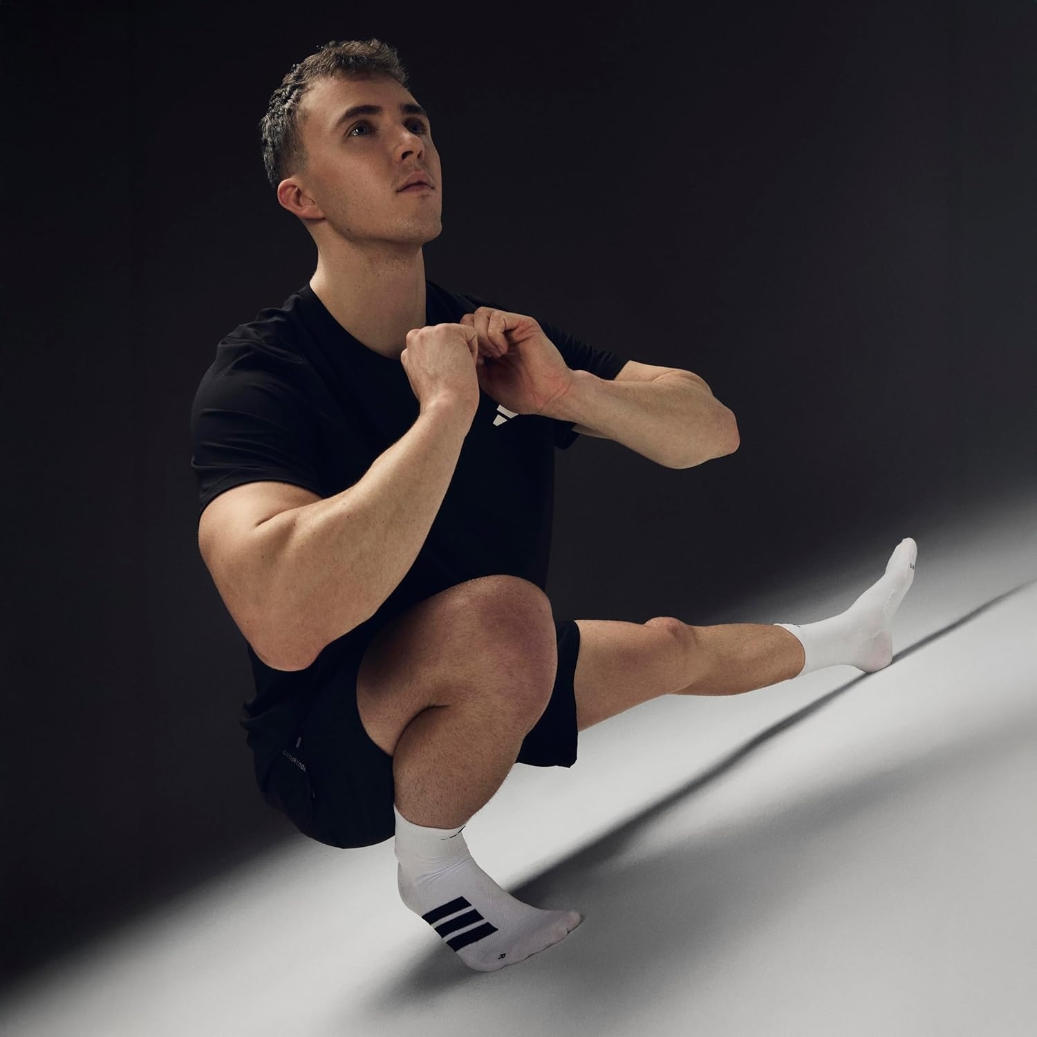 image:imageadidas Unisex Adizero Running Socks 1 Pair Performance amp TrainingWhiteBlackOverthecalf