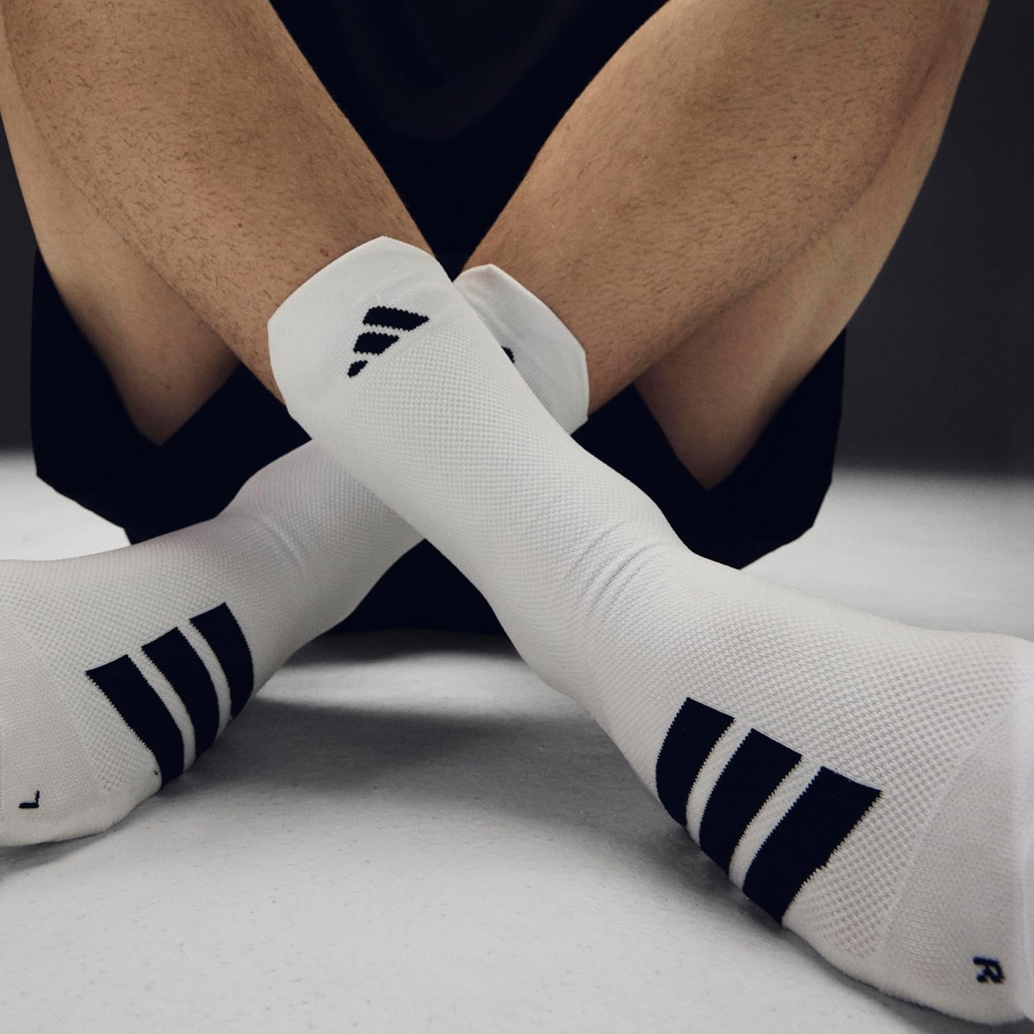 image:imageadidas Unisex Adizero Running Socks 1 Pair Performance amp TrainingWhiteLucid AquamarineCrew