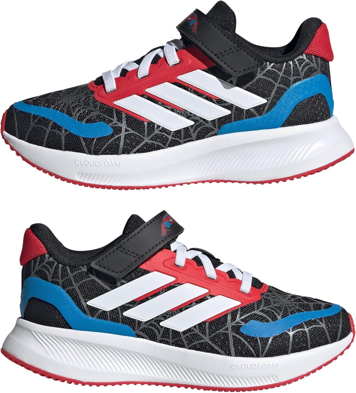 image:imageadidas UnisexChild Run Falcon Elastic Lace amp StrapSpidermanBlackWhitePure Ruby