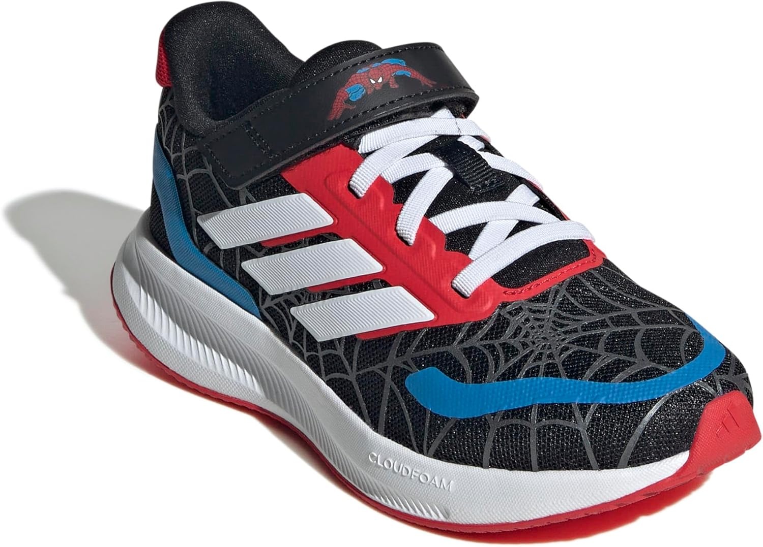 image:imageadidas UnisexChild Run Falcon Elastic Lace amp StrapSpidermanBlackWhitePure Ruby