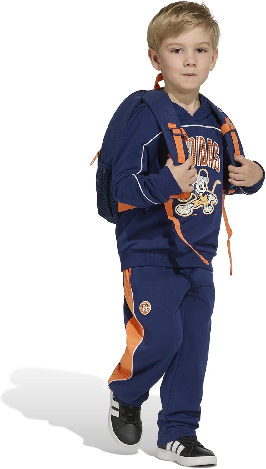 image:imageadidas UnisexKids Disney Mickey Mouse PantsDark BluePure OrangeOff WhiteMickey Mouse