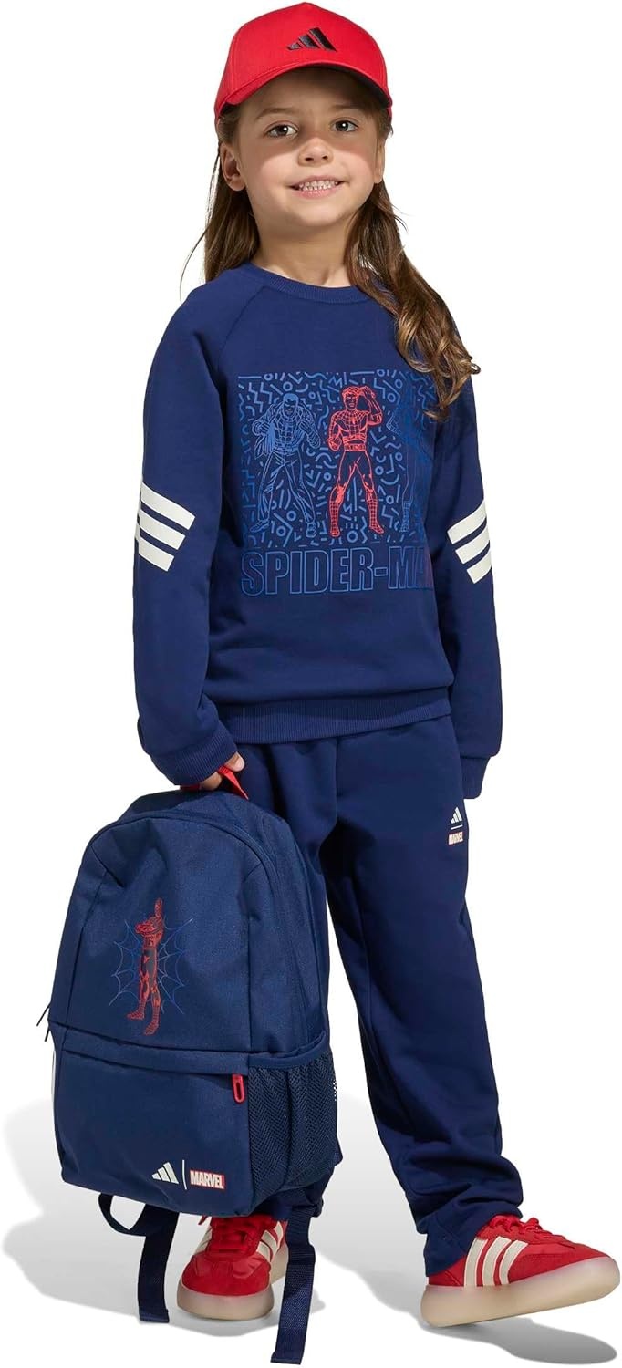 image:imageadidas UnisexKids Marvel Joggers SetDark BlueOff WhiteSpiderman