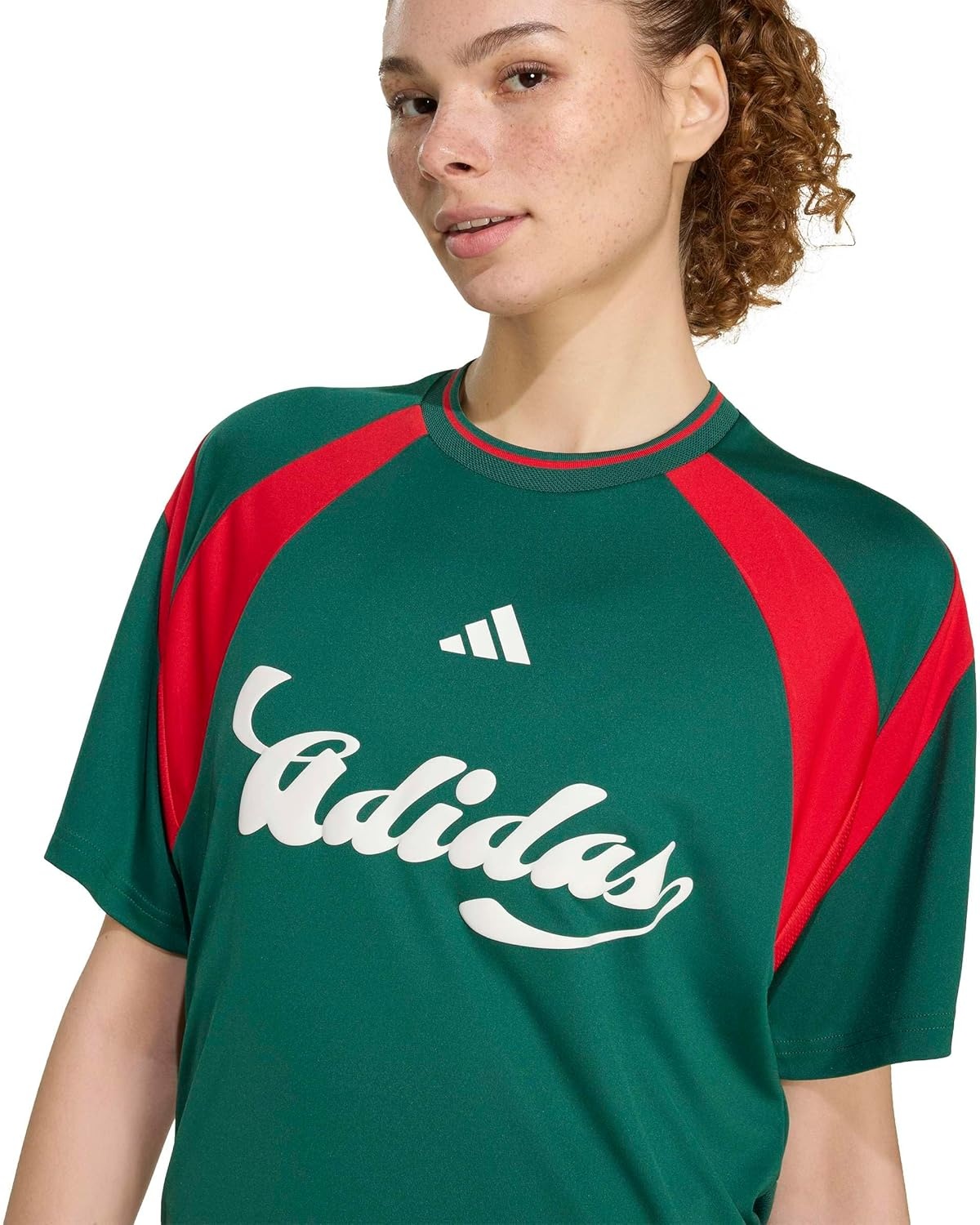image:imageadidas Womens Mexico World Cup 2026 ApparelTeam Dark GreenBetter ScarletWhite
