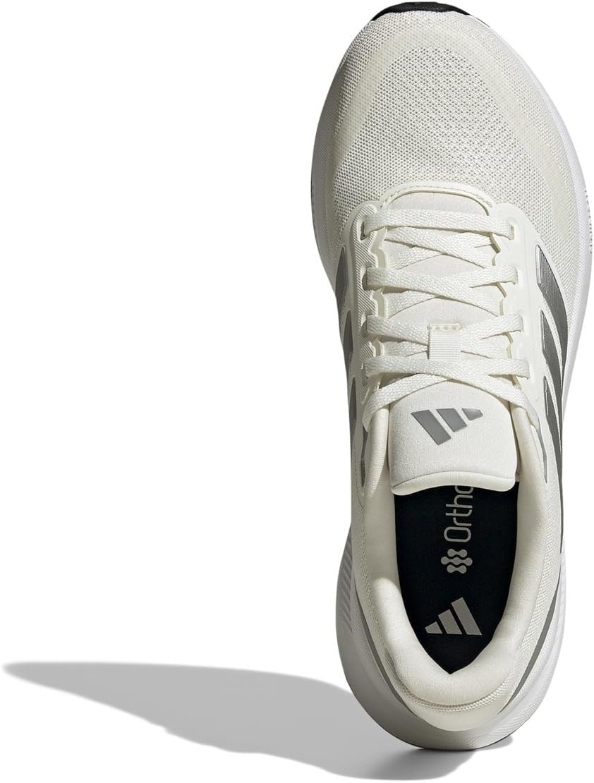 image:imageadidas Womens Run Falcon 5 Running ShoesOff WhiteSilver MetallicBlack