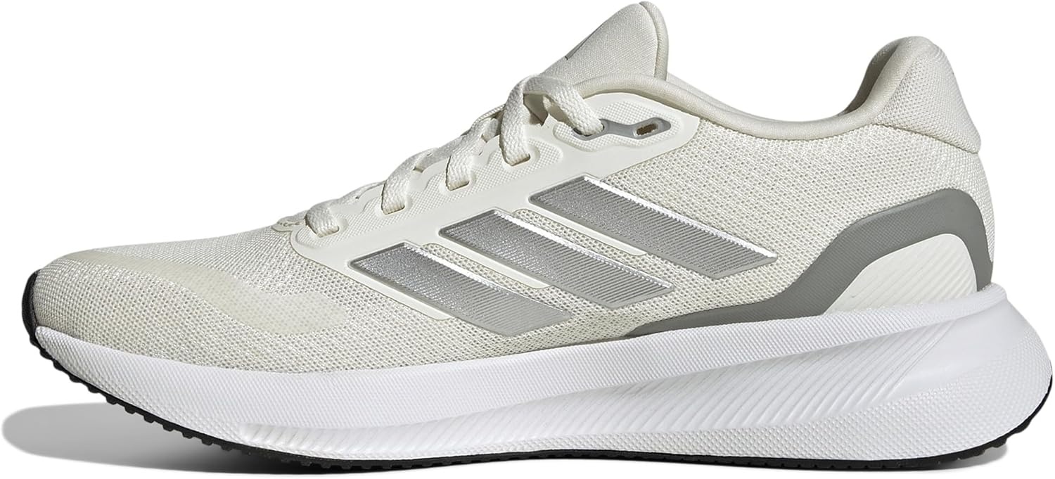 image:imageadidas Womens Run Falcon 5 Running ShoesOff WhiteSilver MetallicBlack