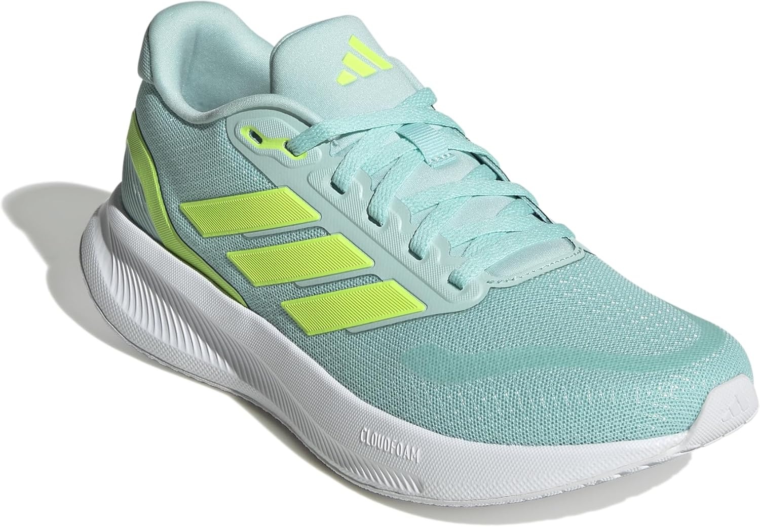 image:imageadidas Womens Run Falcon 5 Running ShoesSemi Flash Aqua Lucid Lemon Core Black