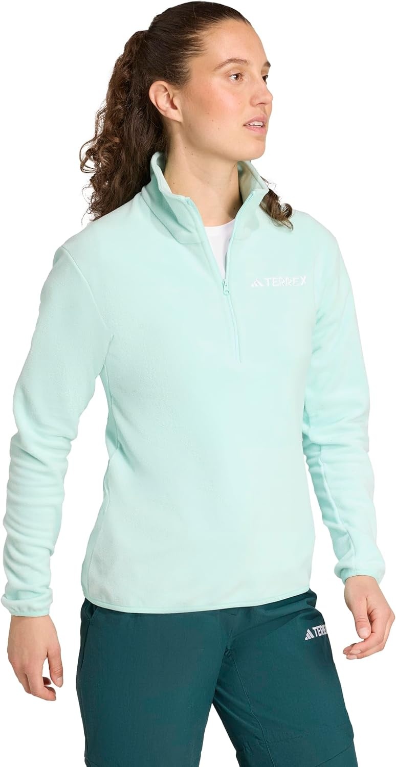image:imageadidas Womens Terrex Multi Essentials Halfzip Fleece Hiking JacketSemi Flash Aqua