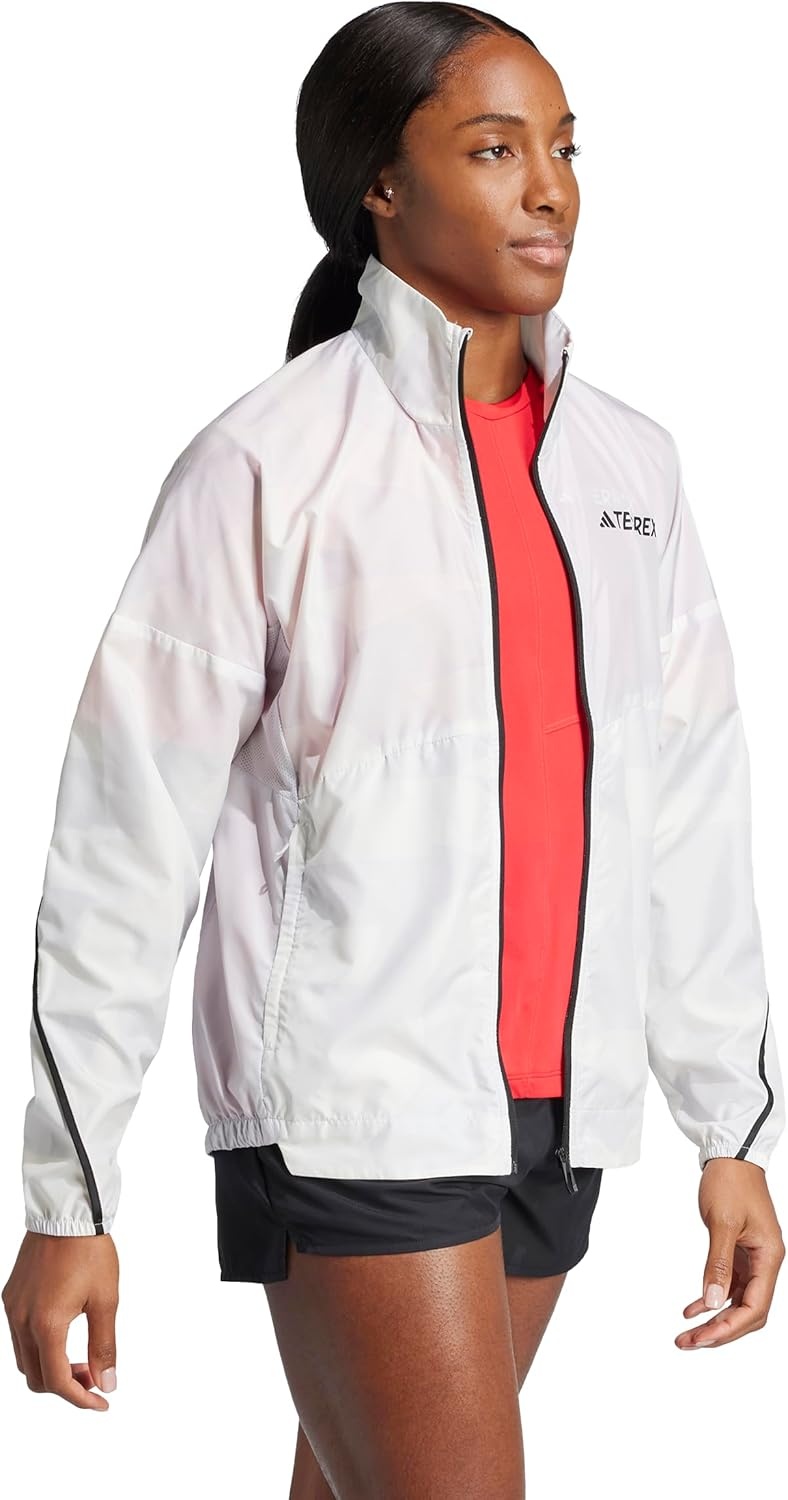 image:imageadidas Womens Terrex Multi Printed Trail Running Wind JacketDash GreyWhite