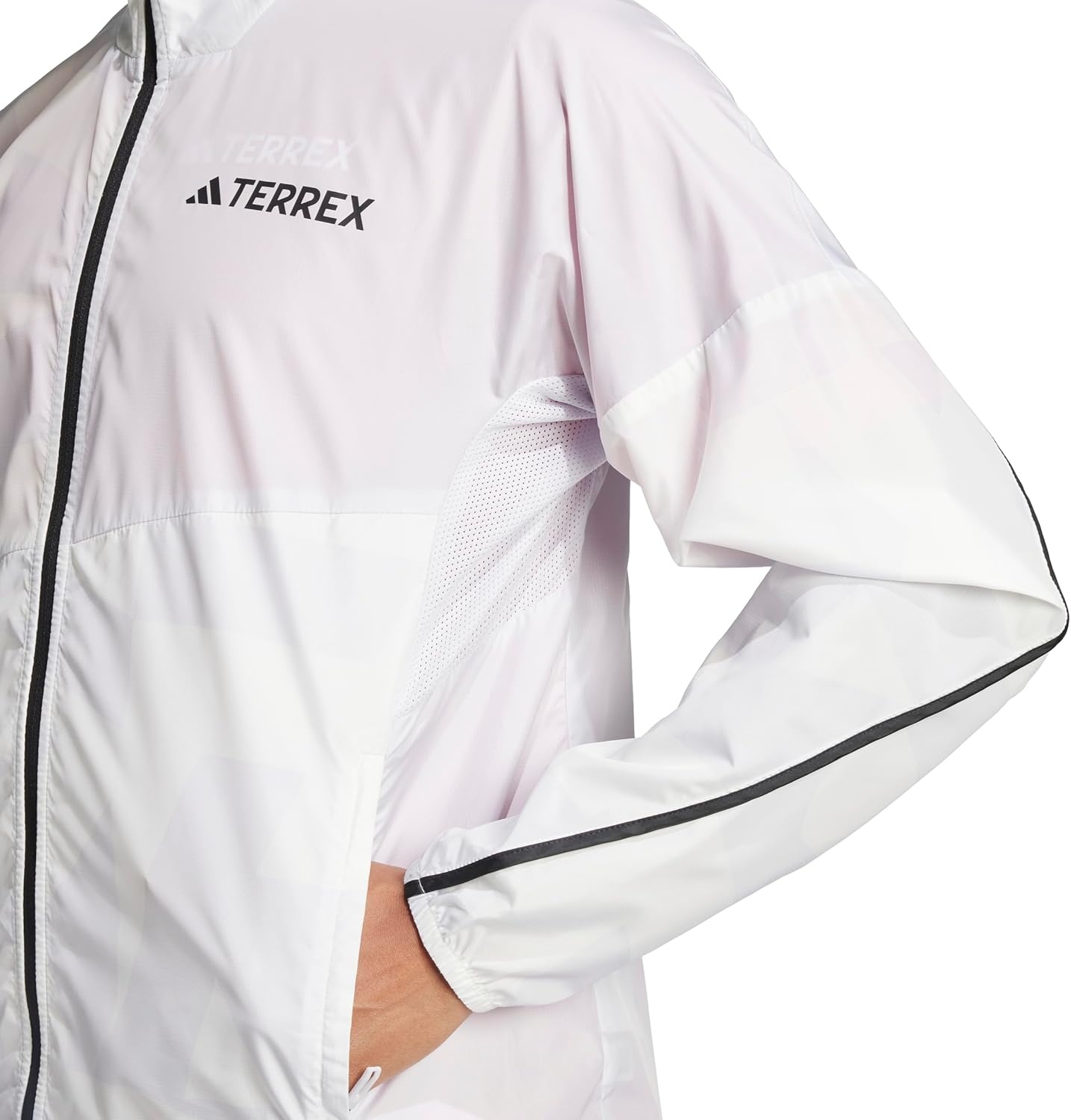 image:imageadidas Womens Terrex Multi Printed Trail Running Wind JacketDash GreyWhite
